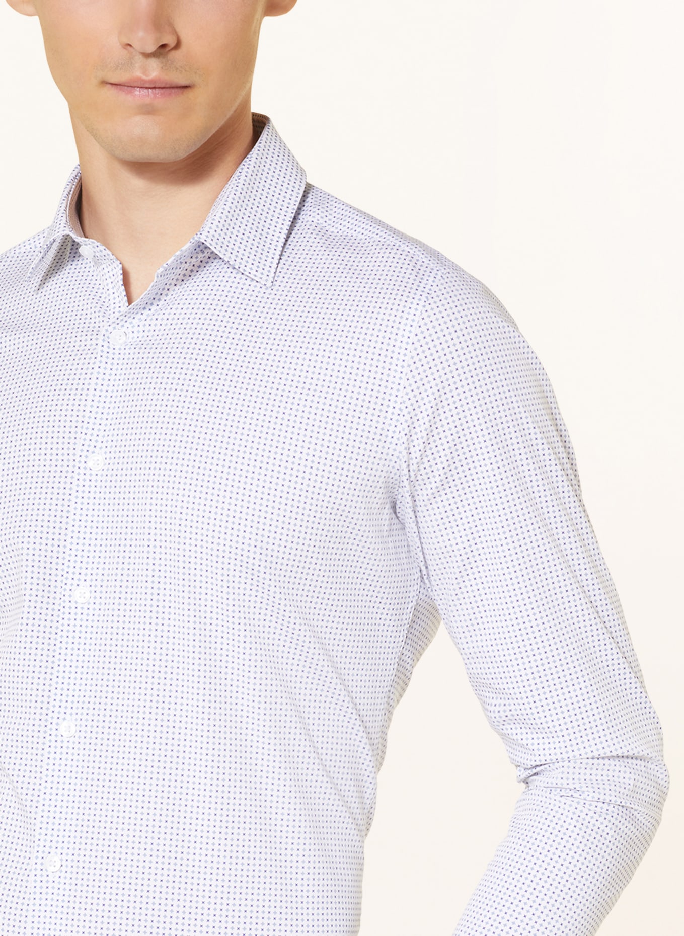 PAUL Shirt slim fit, Color: WHITE/ OLIVE/ BLUE (Image 4)
