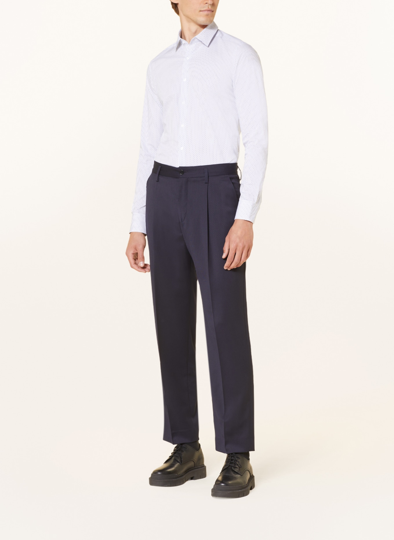 PAUL Hemd Slim Fit: WEISS / HELLBLAU / DUNKELBLAU