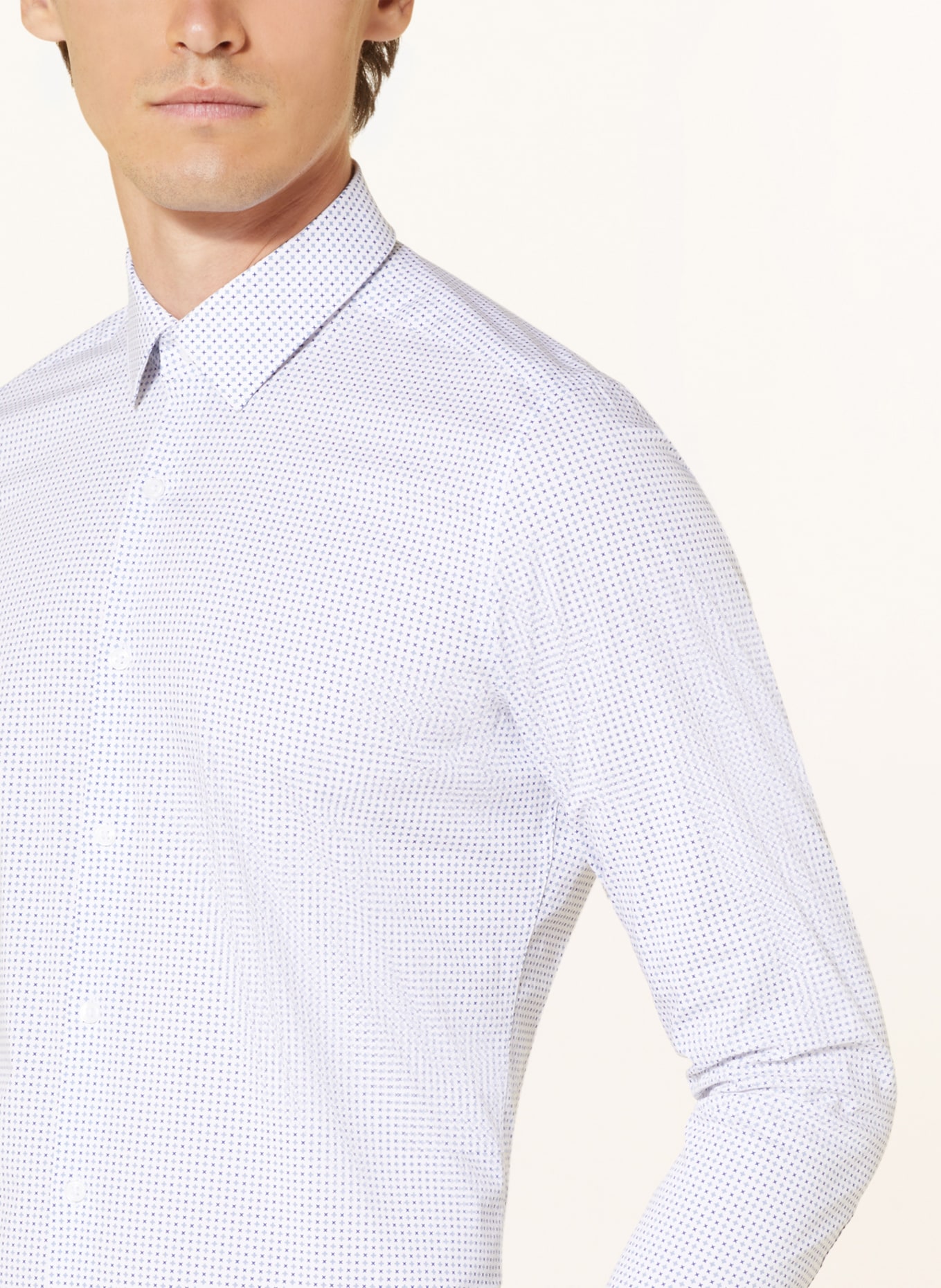 PAUL Hemd Slim Fit: WEISS / HELLBLAU / DUNKELBLAU