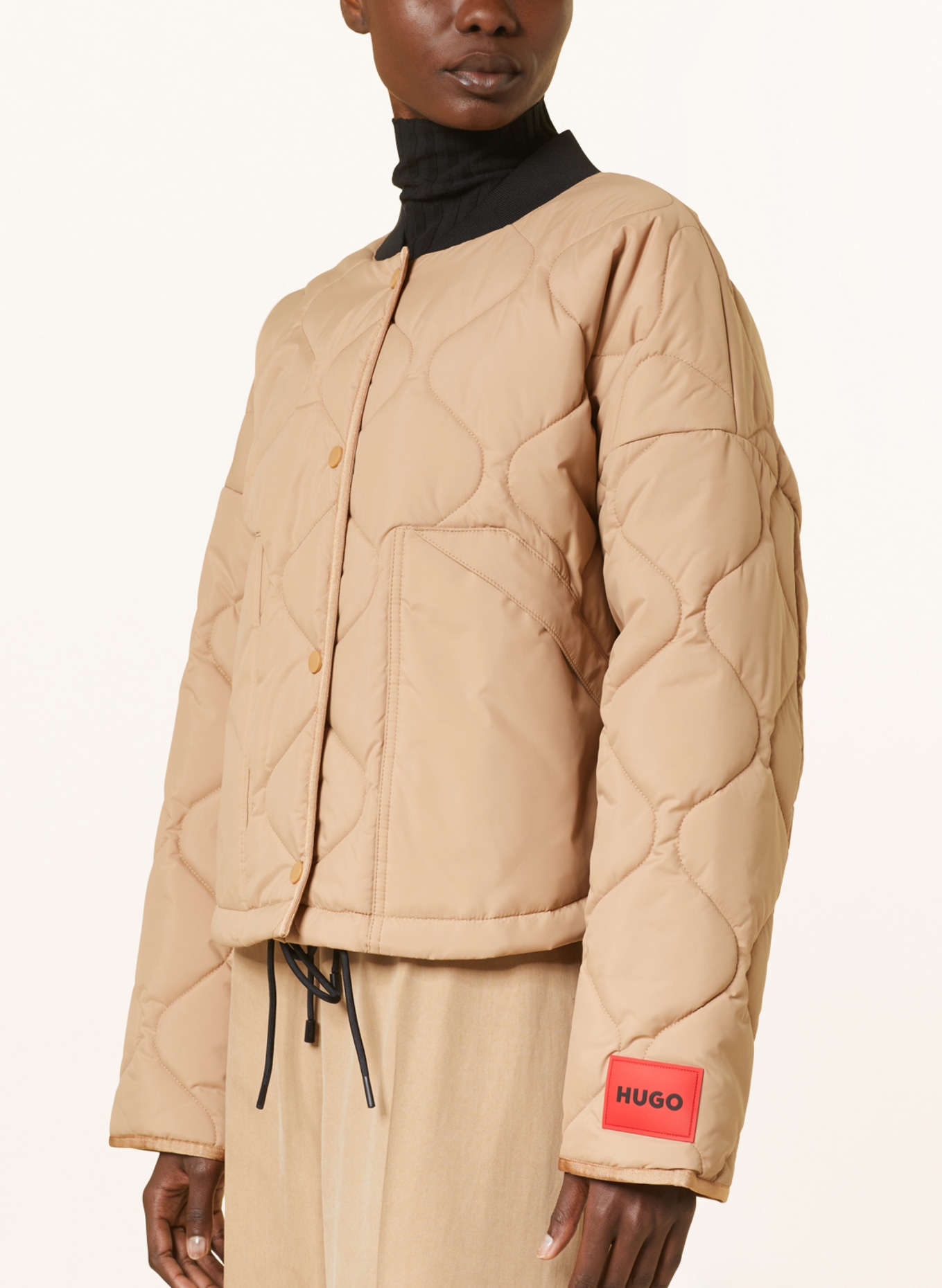 HUGO Quilted jacket FRANDIA, Color: BEIGE (Image 4)