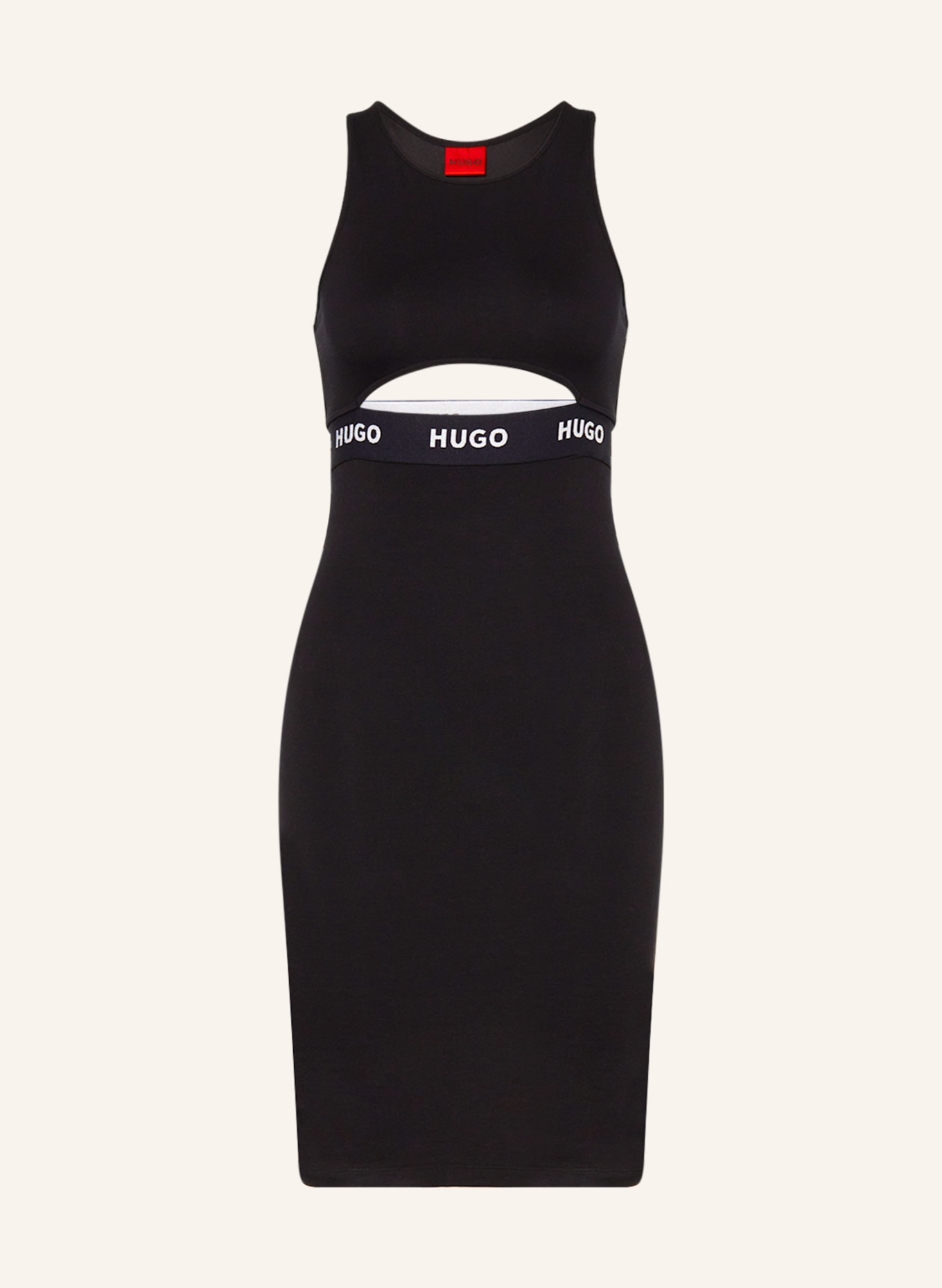 HUGO Jersey dress NASSARI with cut-outs, Color: BLACK (Image 1)