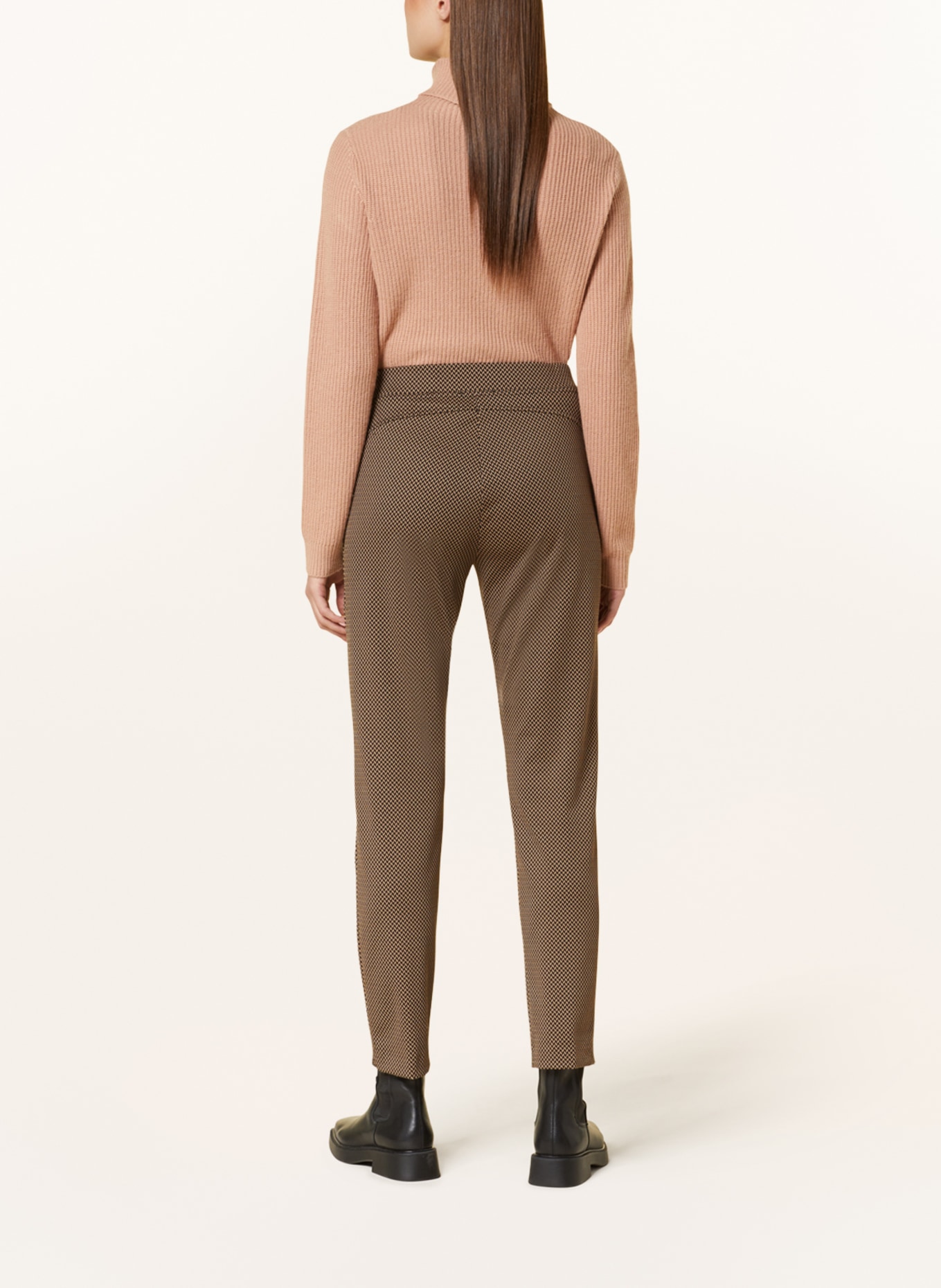 ELENA MIRO Jersey pants, Color: BEIGE/ BLACK (Image 3)
