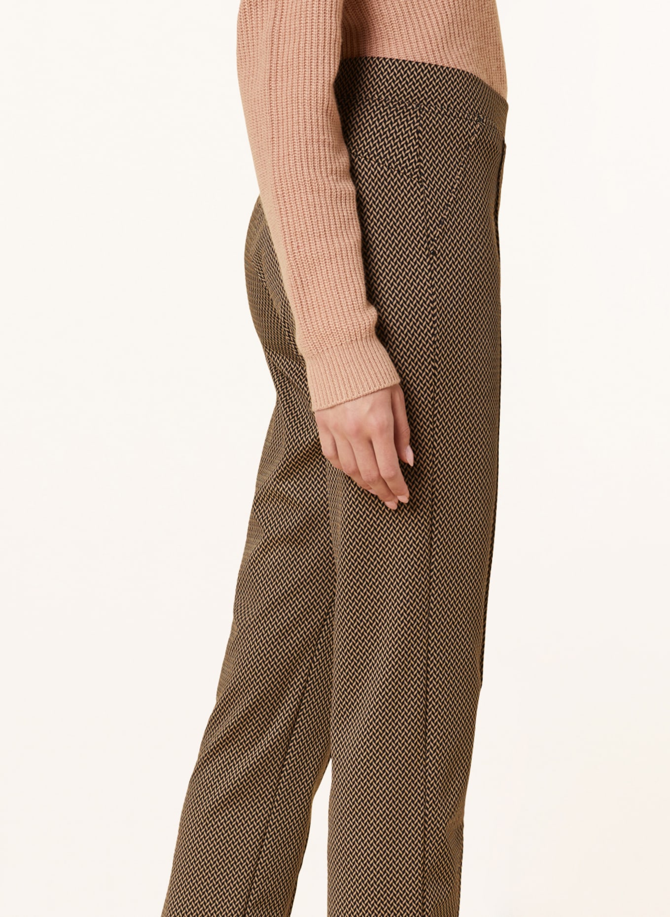 ELENA MIRO Jersey pants, Color: BEIGE/ BLACK (Image 5)