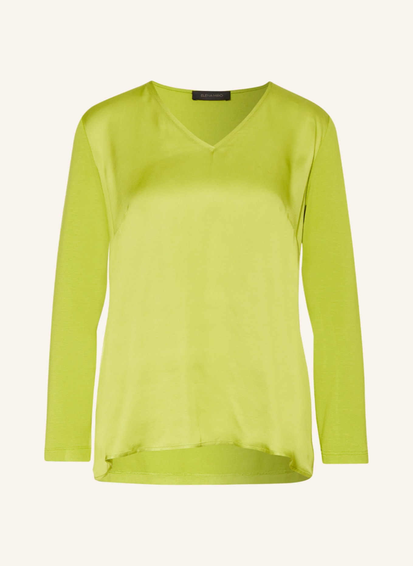 ELENA MIRO Shirt blouse in mixed materials, Color: LIGHT GREEN (Image 1)