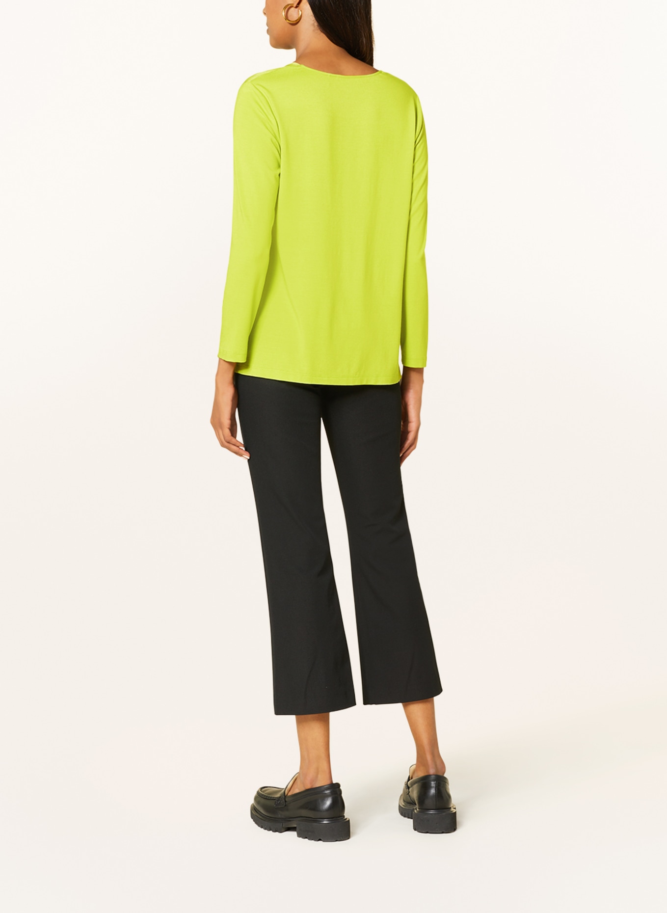 ELENA MIRO Shirt blouse in mixed materials, Color: LIGHT GREEN (Image 3)