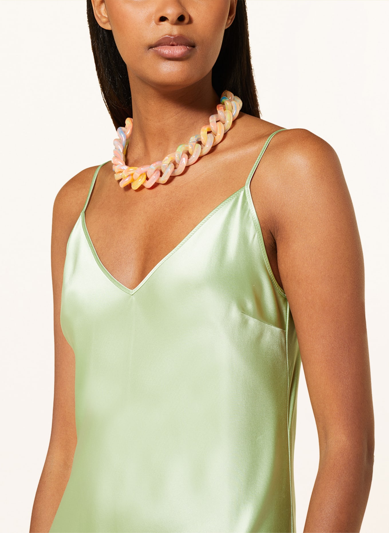 VANESSA BARONI Necklace FLAT CHAIN, Color: PINK/ BLUE/ GREEN (Image 3)