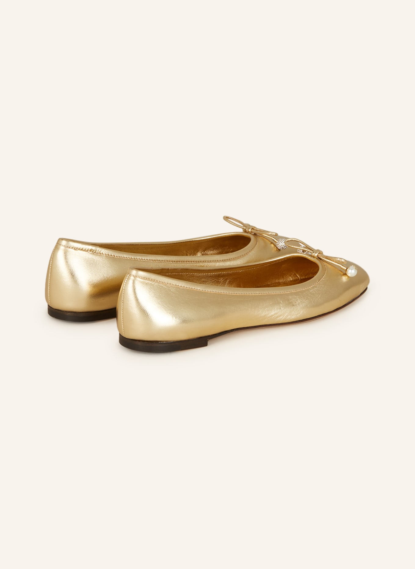 JIMMY CHOO Ballet flats ELME with decorative gems and beading, Color: GOLD (Image 2)