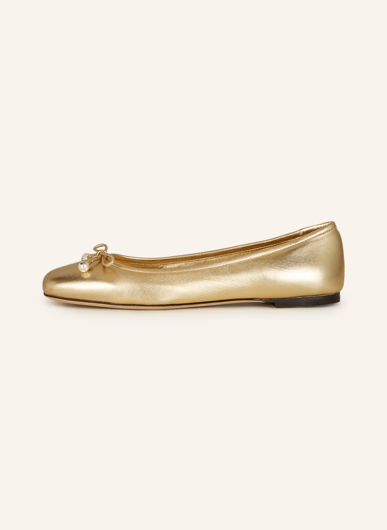 JIMMY CHOO Ballet flats ELME with decorative gems and beading, Color: GOLD (Image 4)