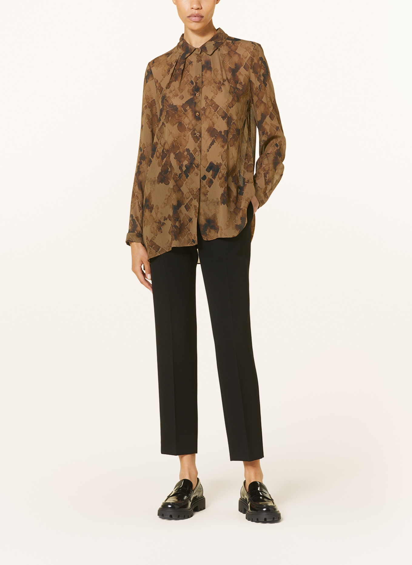 IRIS von ARNIM Chemisier FESTINA en soie: COGNAC / MARRON FONCÉ