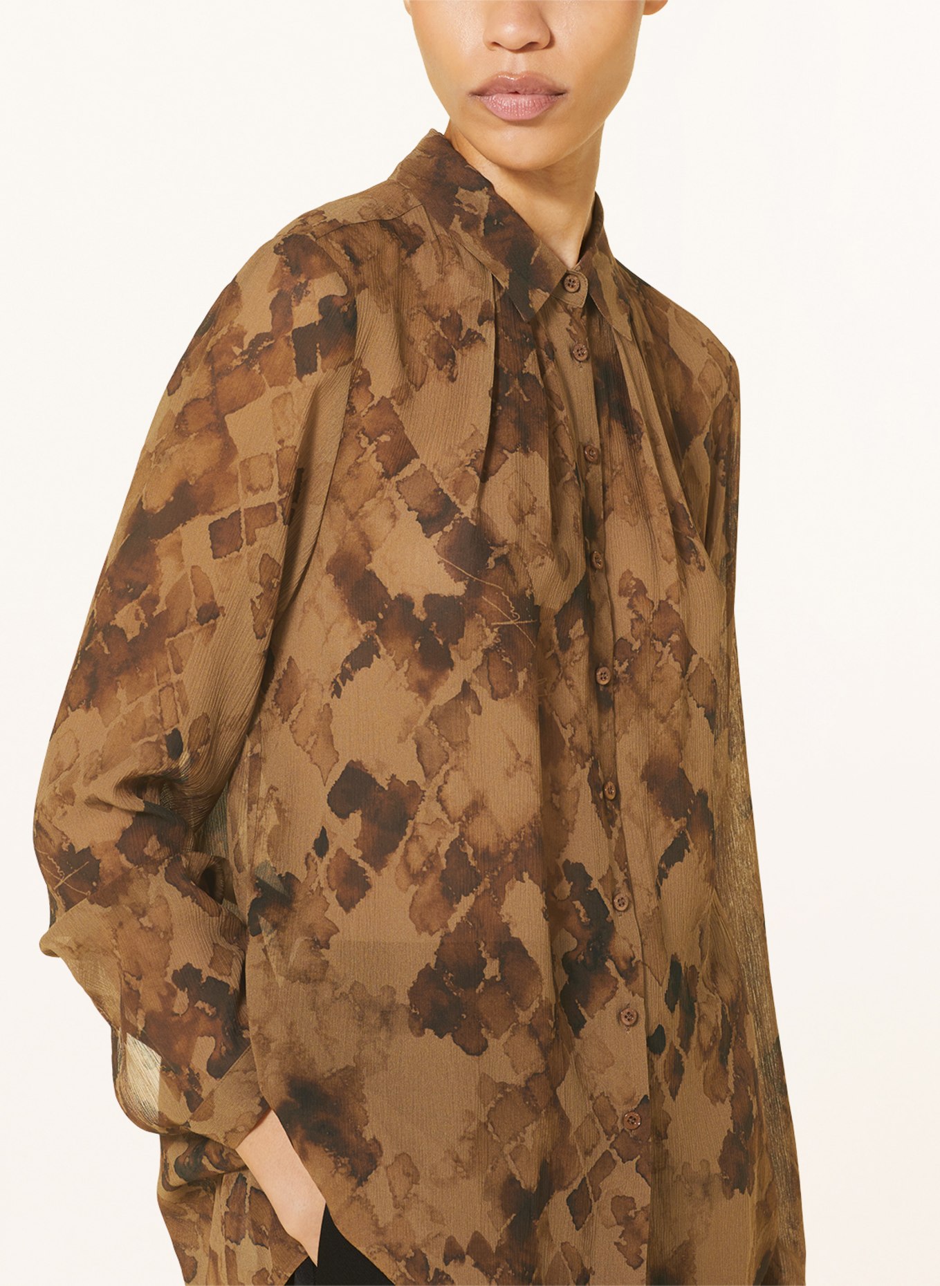 IRIS von ARNIM Chemisier FESTINA en soie: COGNAC / MARRON FONCÉ