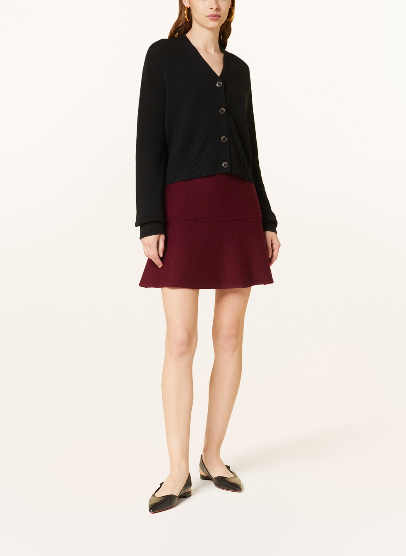 LISA YANG Knit skirt NOA made of cashmere, Color: cherry bordeaux (Image 2)