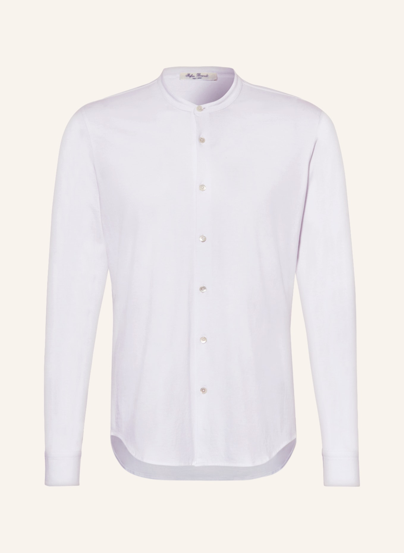Stefan Brandt Jersey shirt slim fit with stand-up collar, Color: WHITE (Image 1)