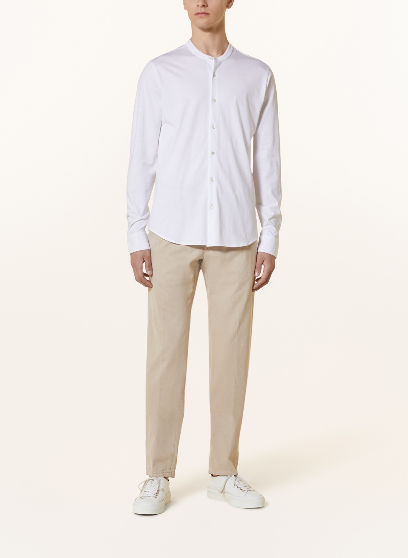 Stefan Brandt Jerseyhemd Slim Fit mit Stehkragen, Farbe: WEISS (Bild 2)