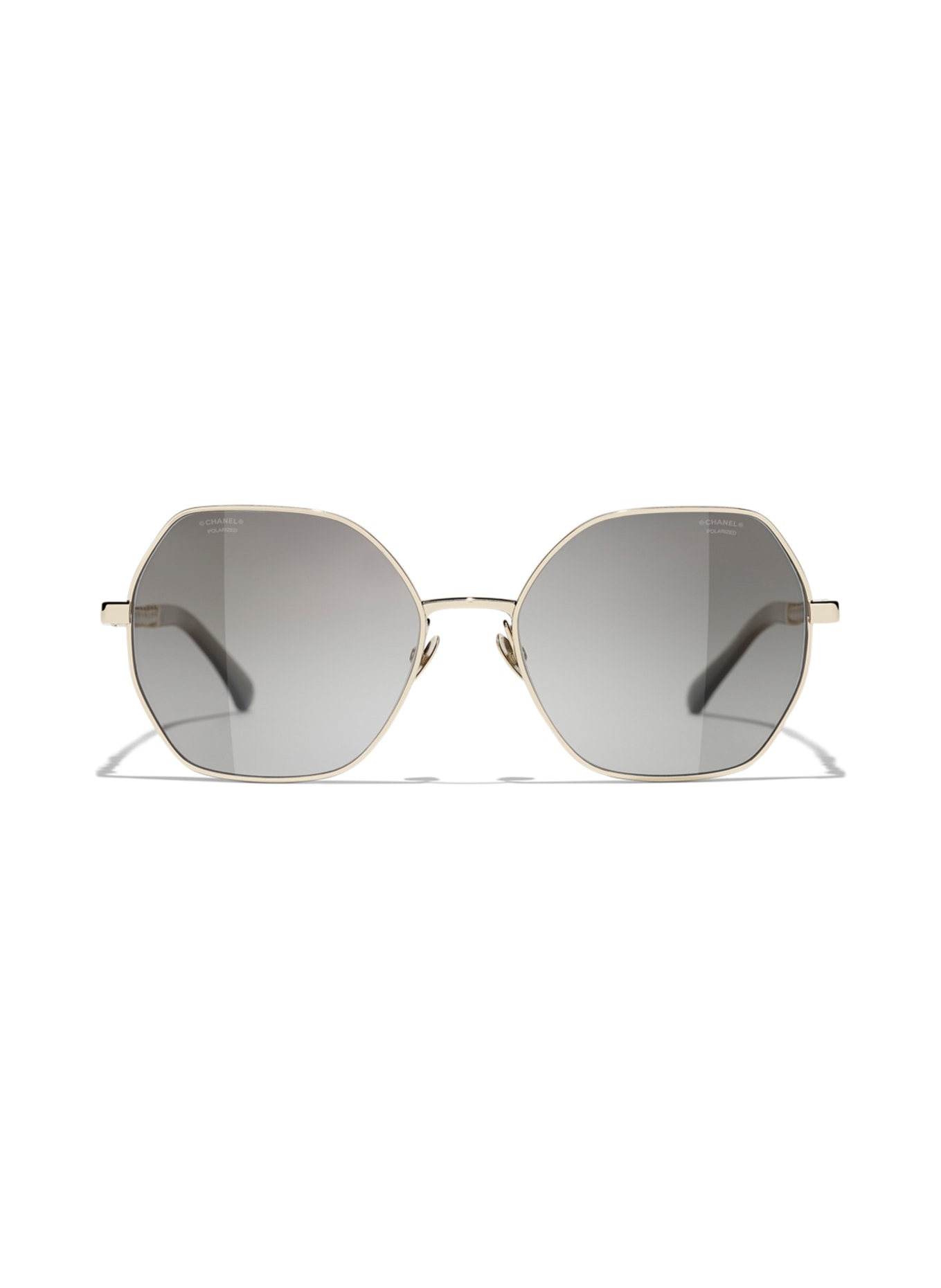 CHANEL Quadratische Sonnenbrille: C395M3 - GOLD/ GRAU POLARISIERT