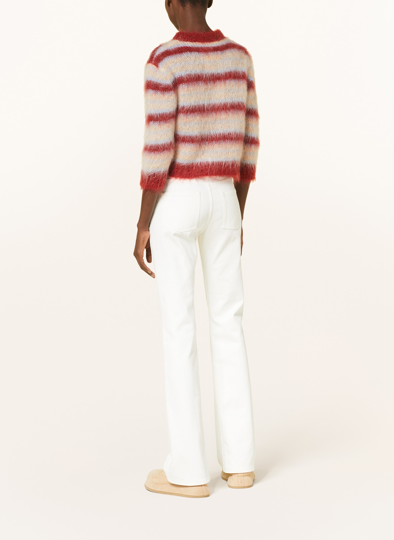 MARNI Cardigan with mohair, Color: CREAM/ LIGHT BLUE/ DARK RED (Image 3)