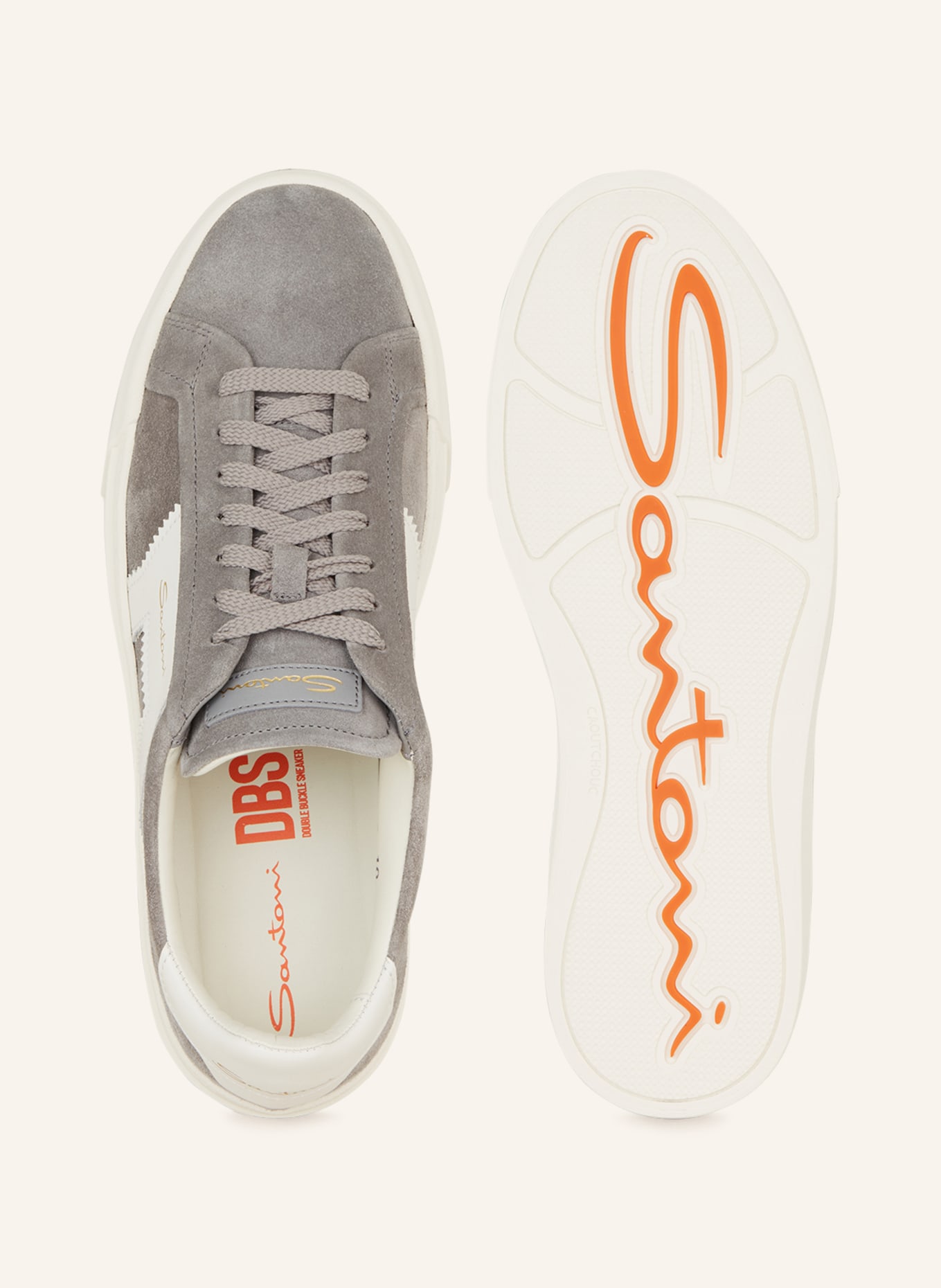 Santoni Sneakers, Color: GRAY/ WHITE (Image 5)