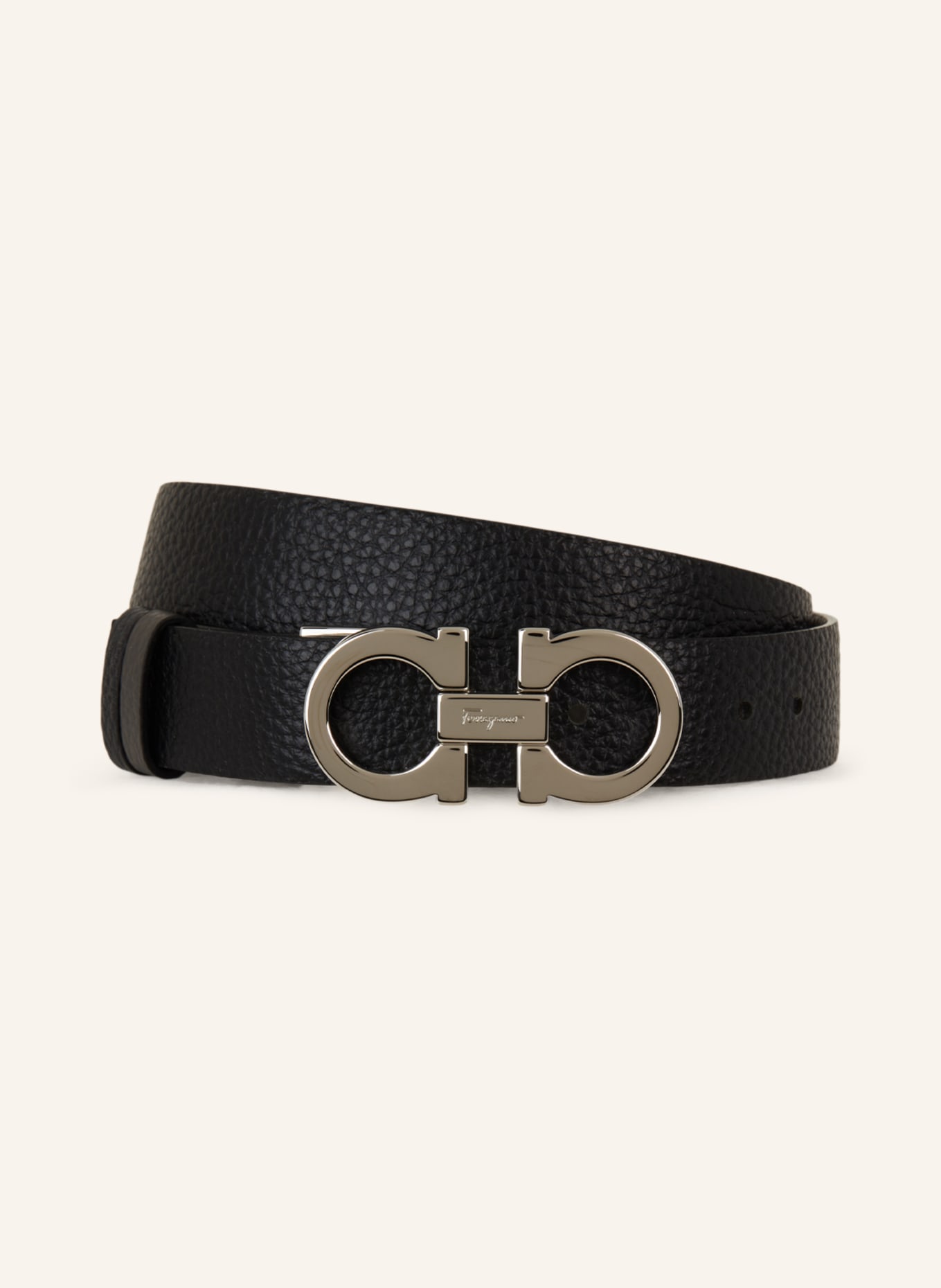 FERRAGAMO Reversible leather belt, Color: GRAY/ BLACK (Image 2)
