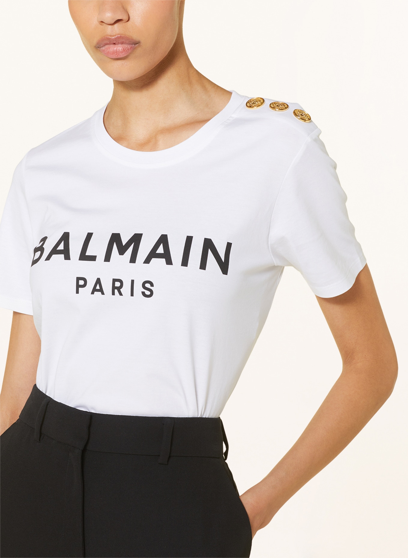BALMAIN T-shirt, Color: WHITE/ BLACK (Image 4)
