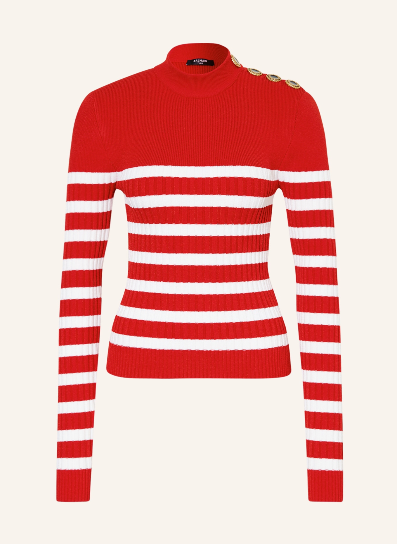 BALMAIN Sweater, Color: RED/ WHITE (Image 1)