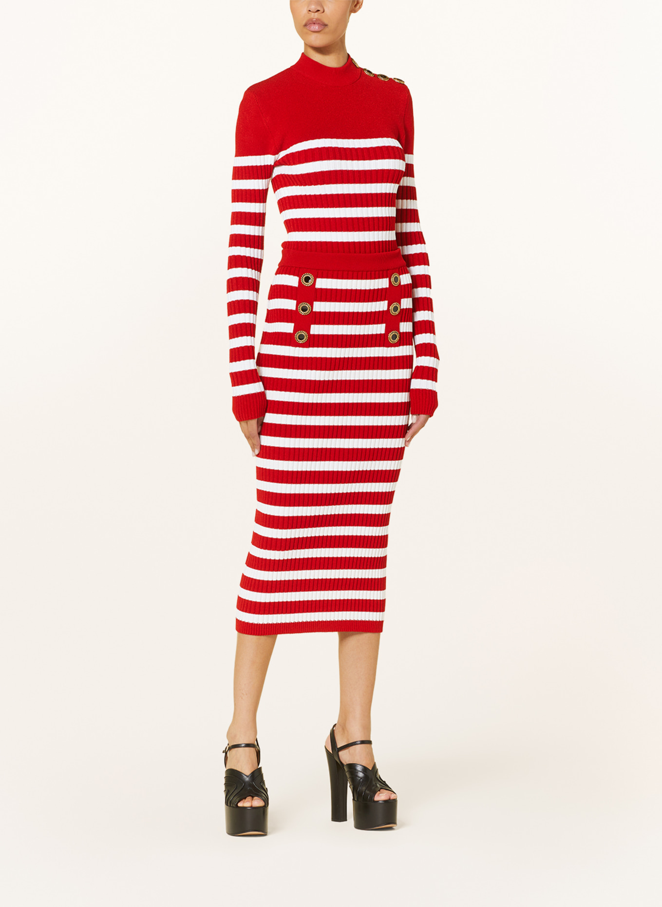 BALMAIN Sweater, Color: RED/ WHITE (Image 2)
