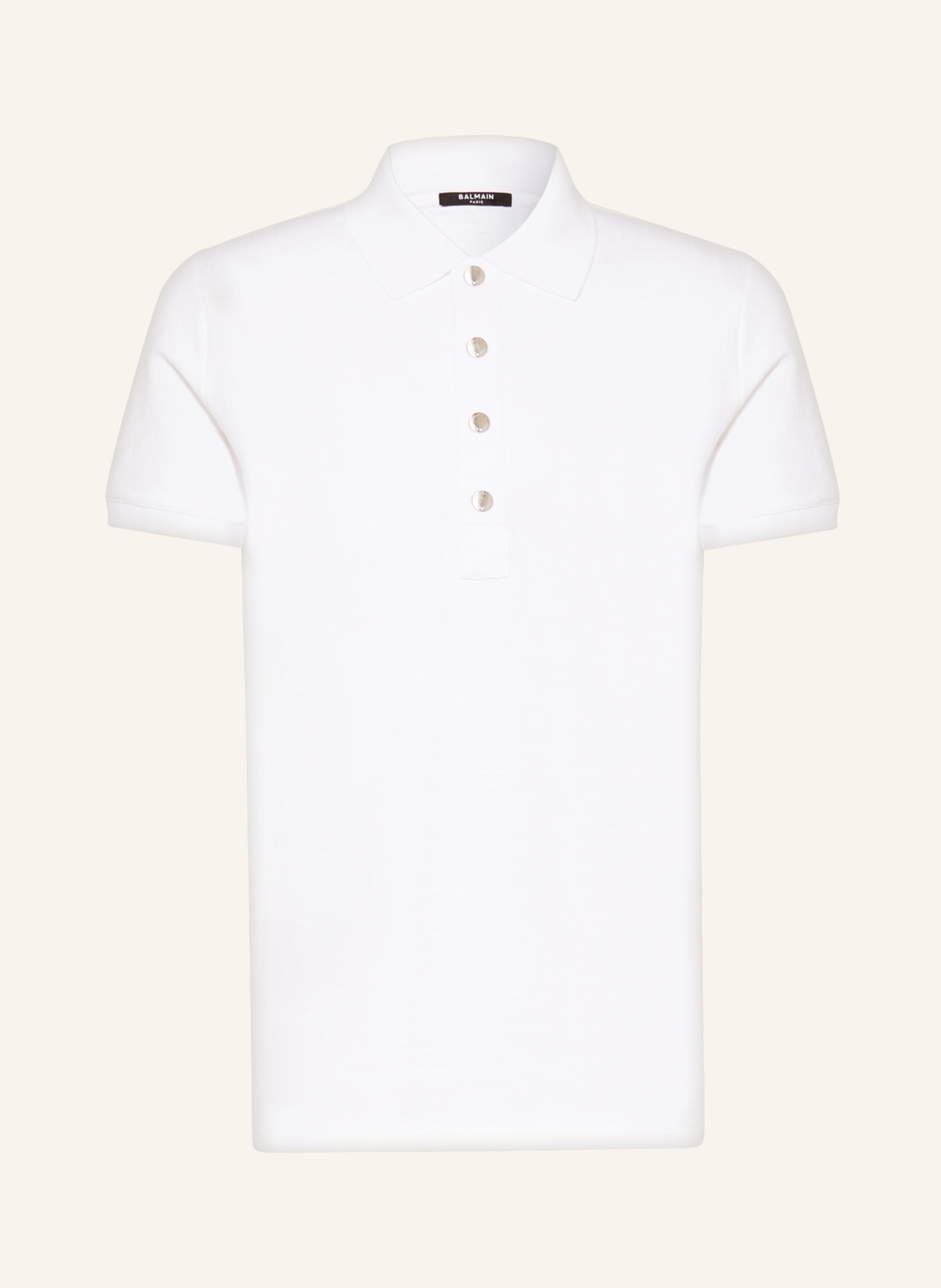 BALMAIN Piqué polo shirt, Color: WHITE (Image 1)