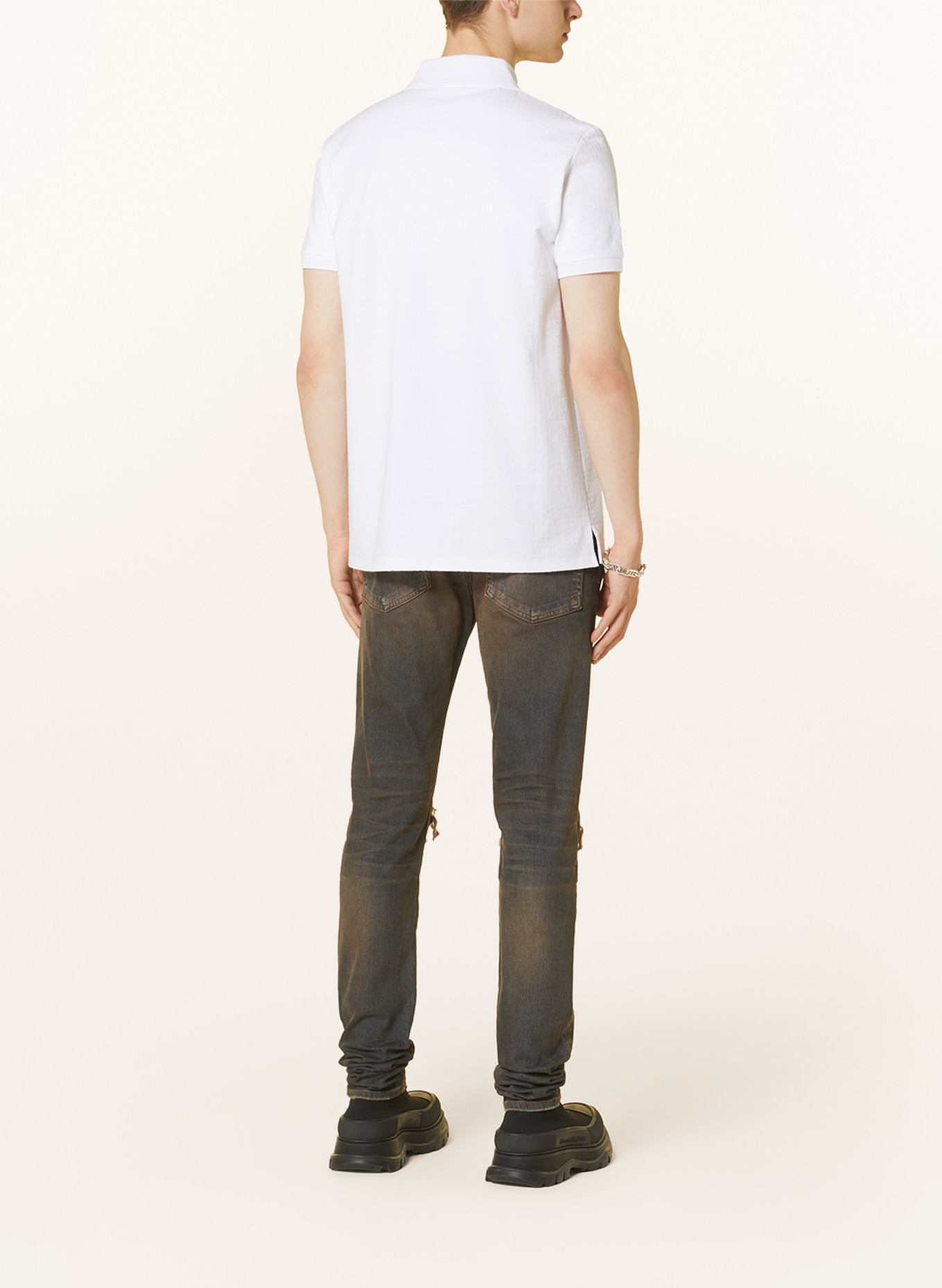 BALMAIN Piqué polo shirt, Color: WHITE (Image 3)