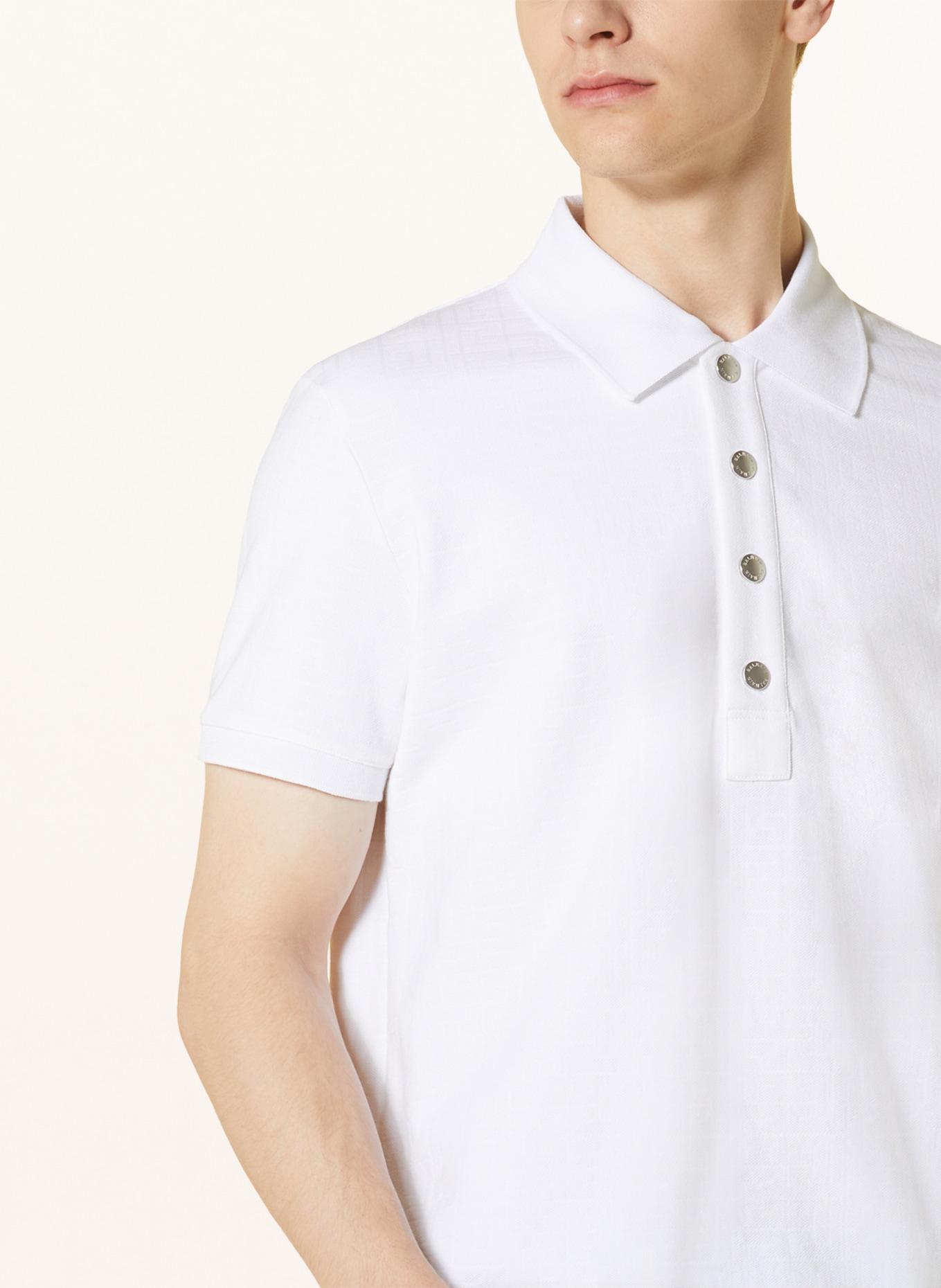 BALMAIN Piqué polo shirt, Color: WHITE (Image 4)