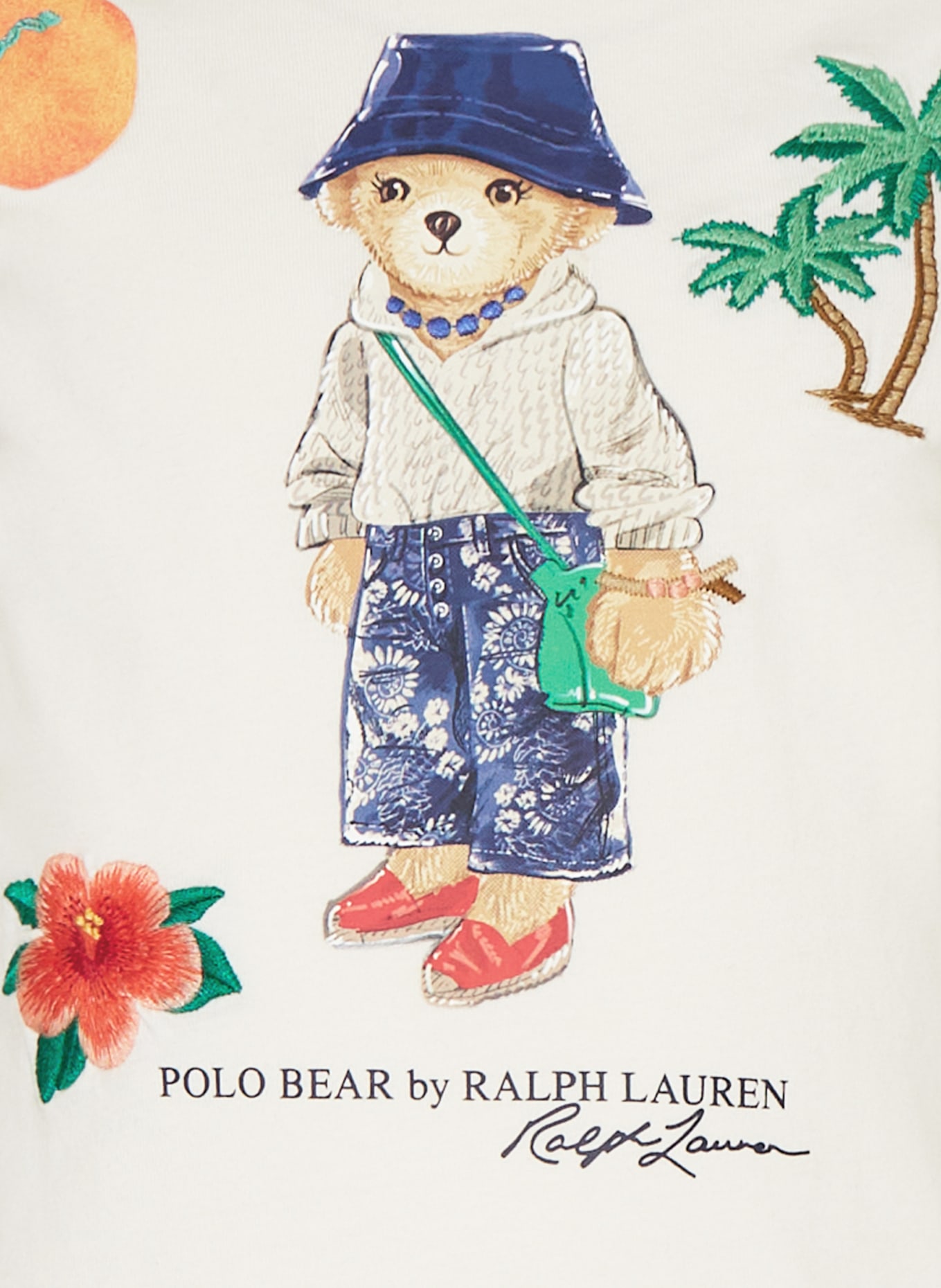 POLO RALPH LAUREN T-Shirt, Farbe: WEISS/ GRÜN/ HELLBRAUN (Bild 3)