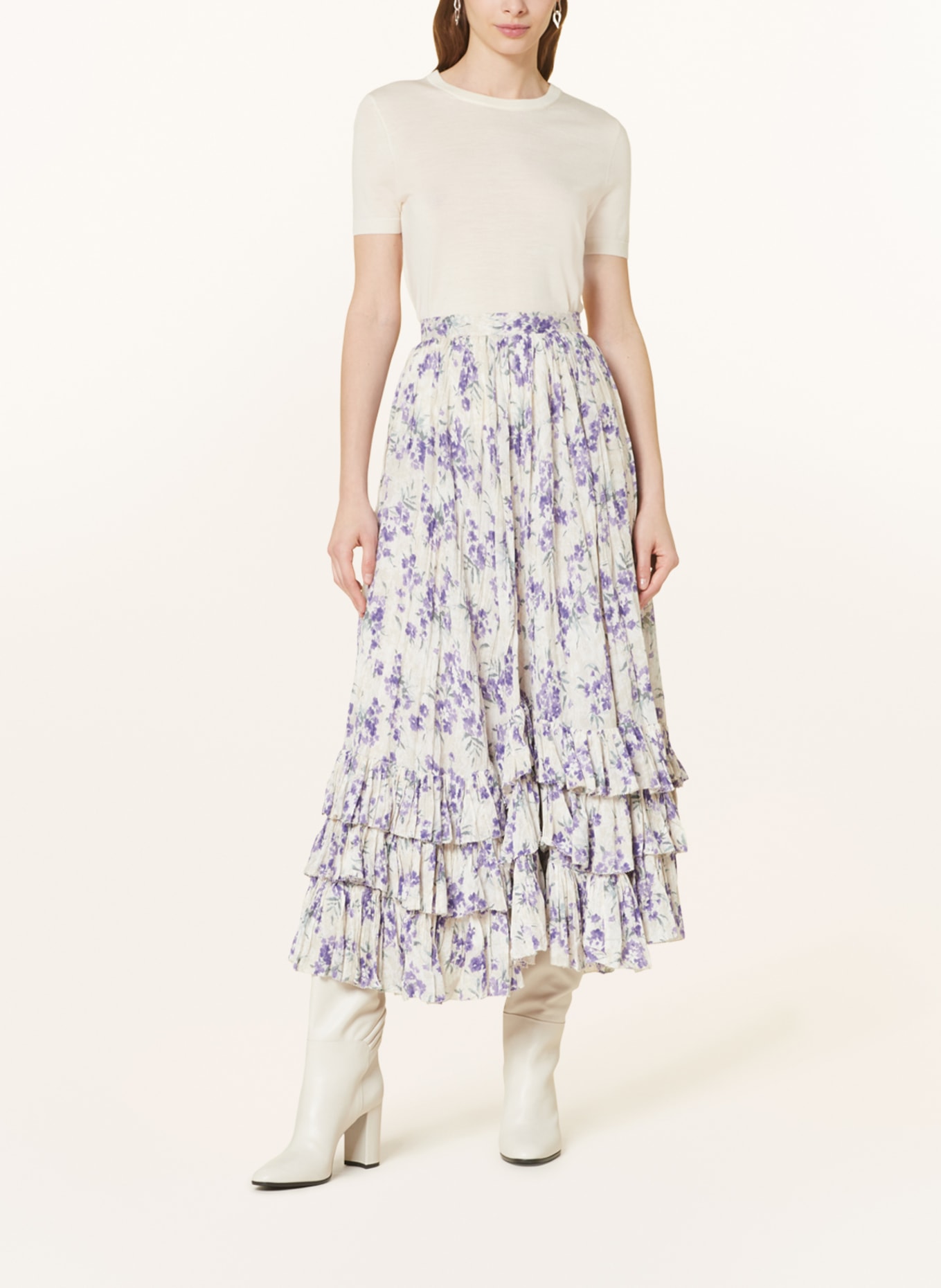 POLO RALPH LAUREN Skirt with ruffles, Color: LIGHT GRAY/ PURPLE (Image 2)