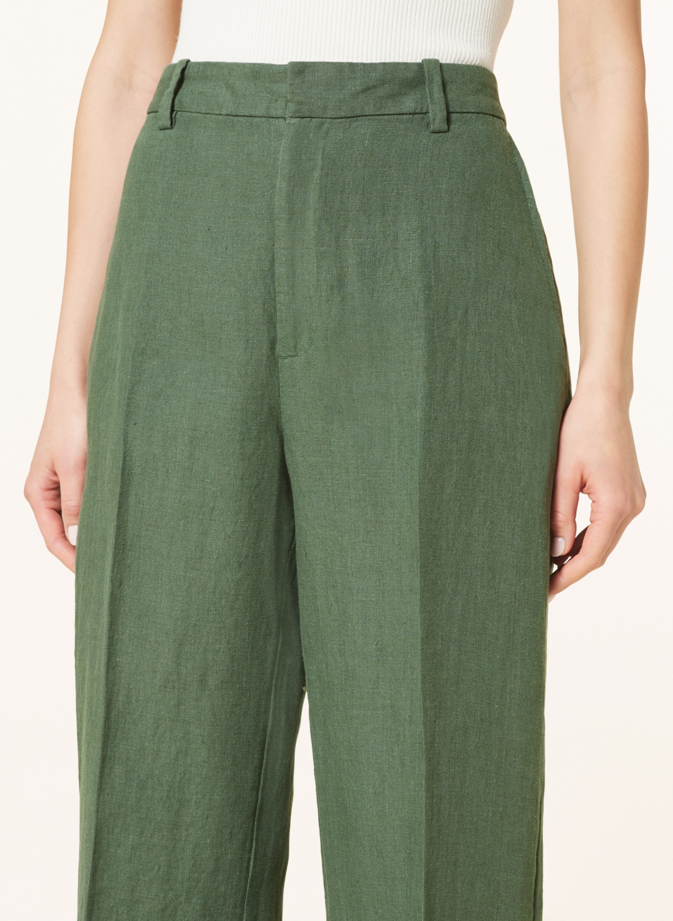 POLO RALPH LAUREN 7/8 pants made of linen, Color: GREEN (Image 5)