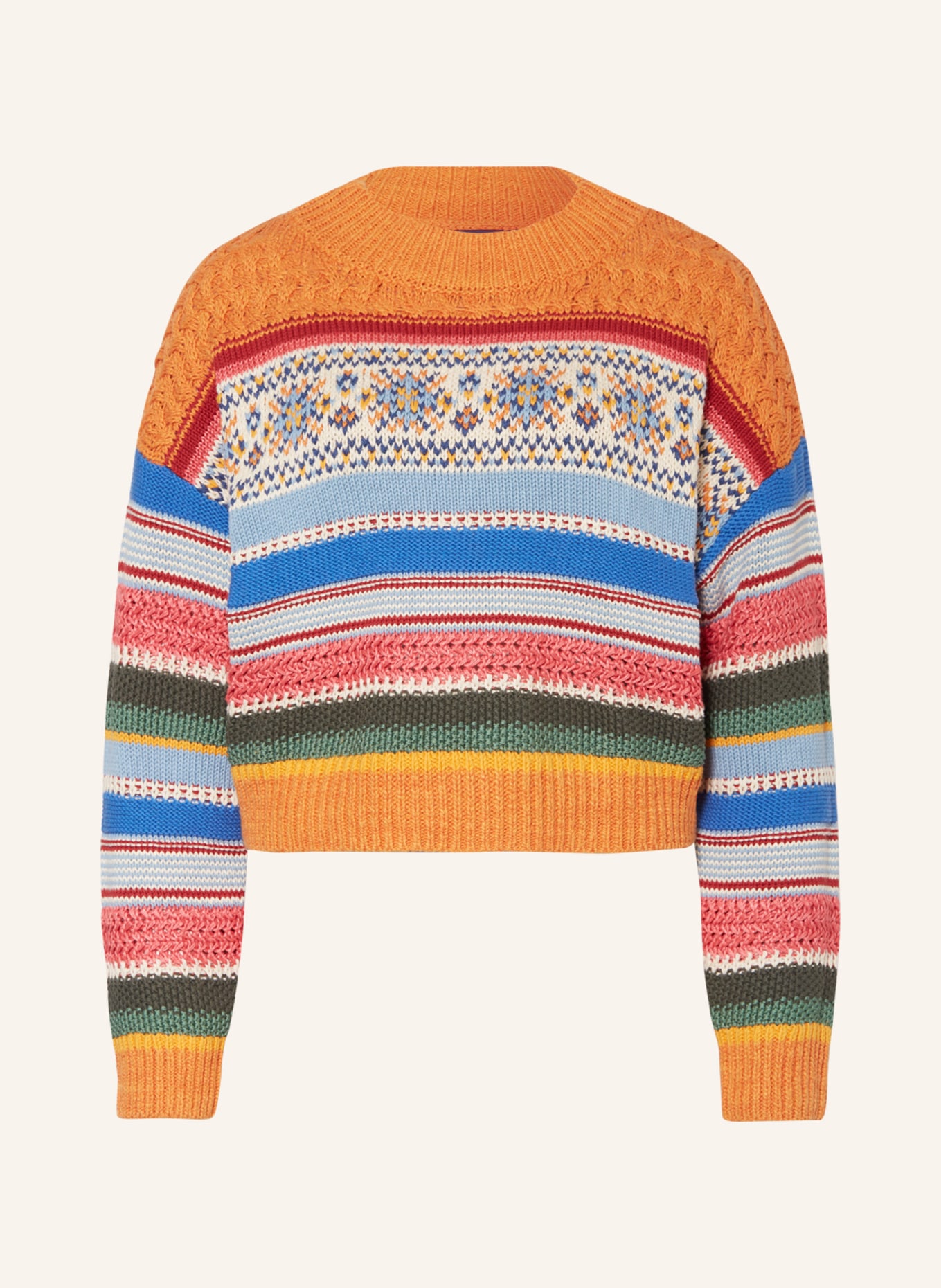 POLO RALPH LAUREN Sweater with linen, Color: ORANGE/ BLUE/ RED (Image 1)