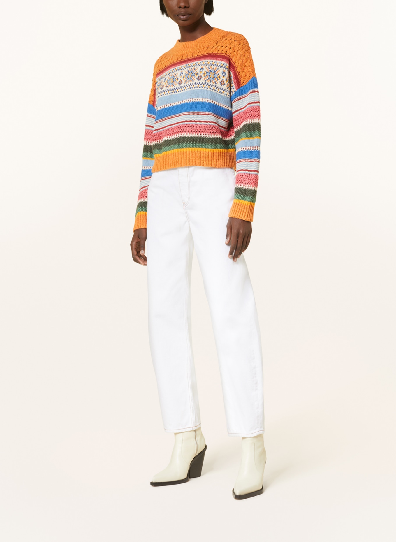POLO RALPH LAUREN Pullover mit Leinen, Farbe: ORANGE/ BLAU/ ROT (Bild 2)
