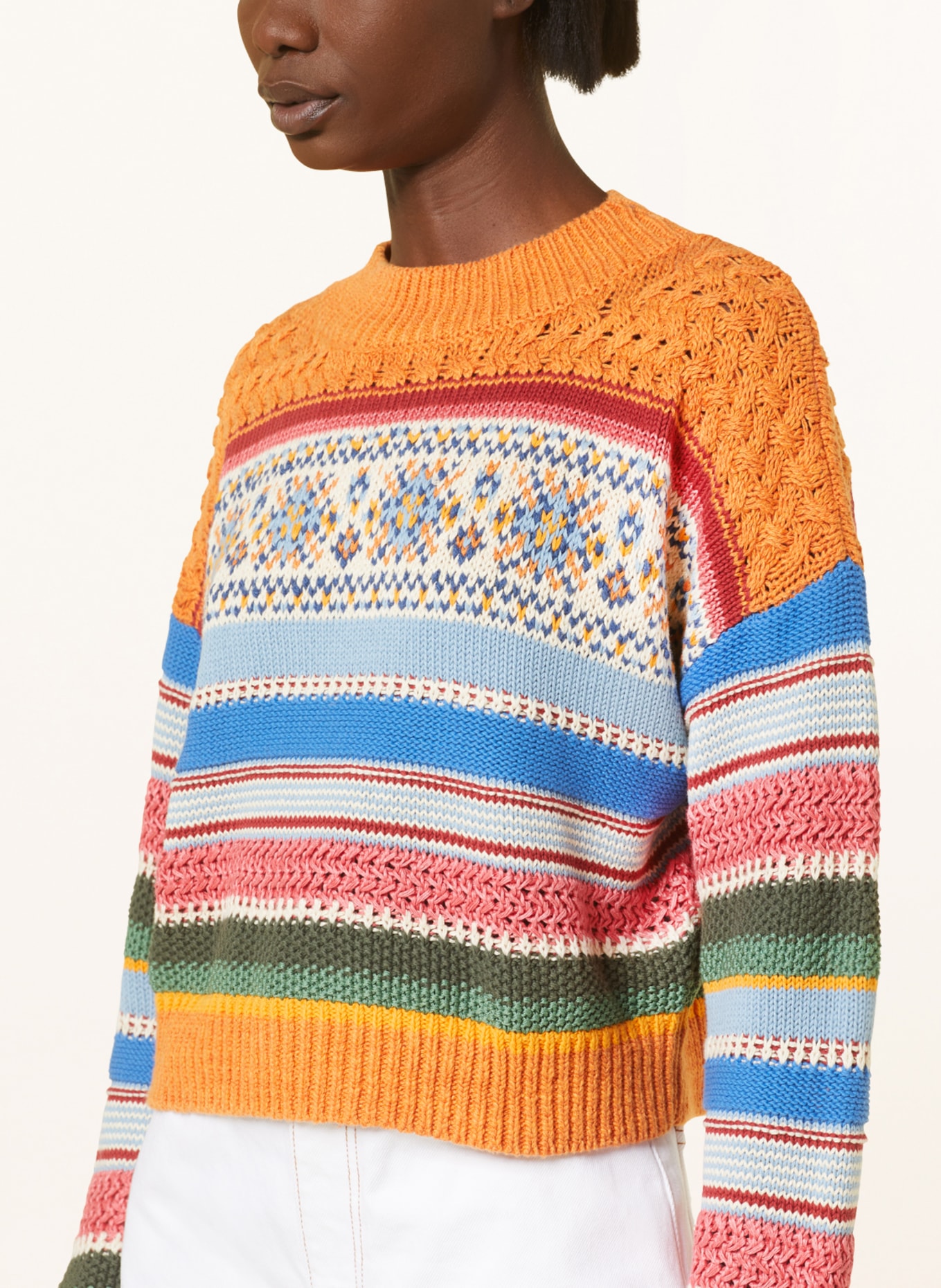 POLO RALPH LAUREN Pullover mit Leinen, Farbe: ORANGE/ BLAU/ ROT (Bild 4)