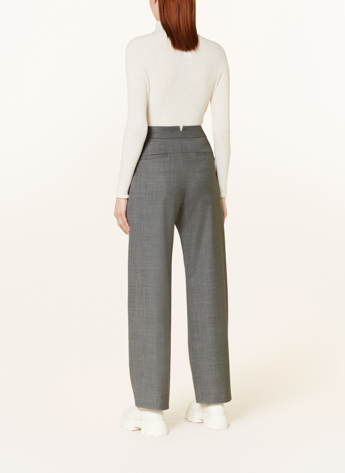 windsor. Wide leg trousers, Color: GRAY (Image 3)