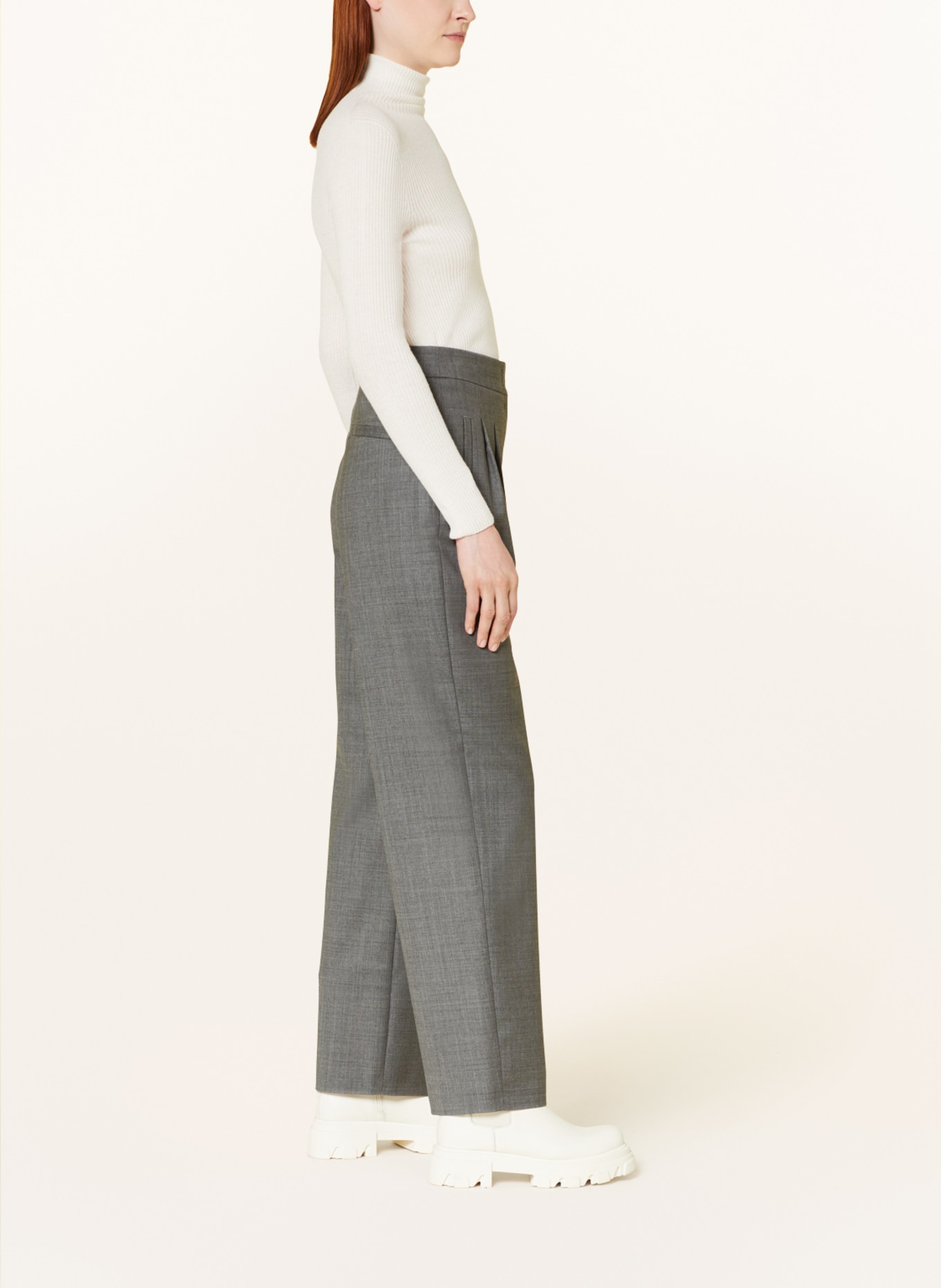 windsor. Wide leg trousers, Color: GRAY (Image 4)
