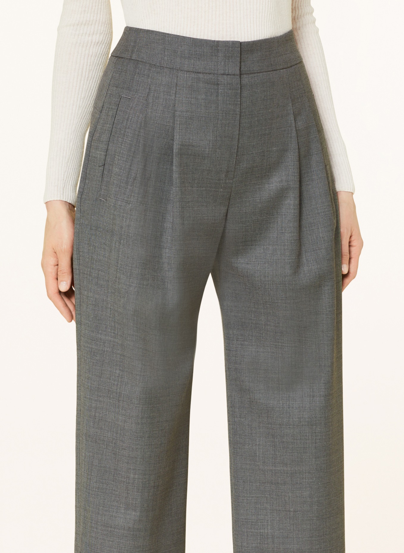 windsor. Wide leg trousers, Color: GRAY (Image 5)