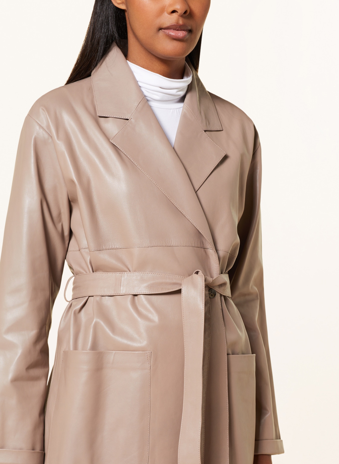 windsor. Leather coat, Color: BEIGE (Image 4)