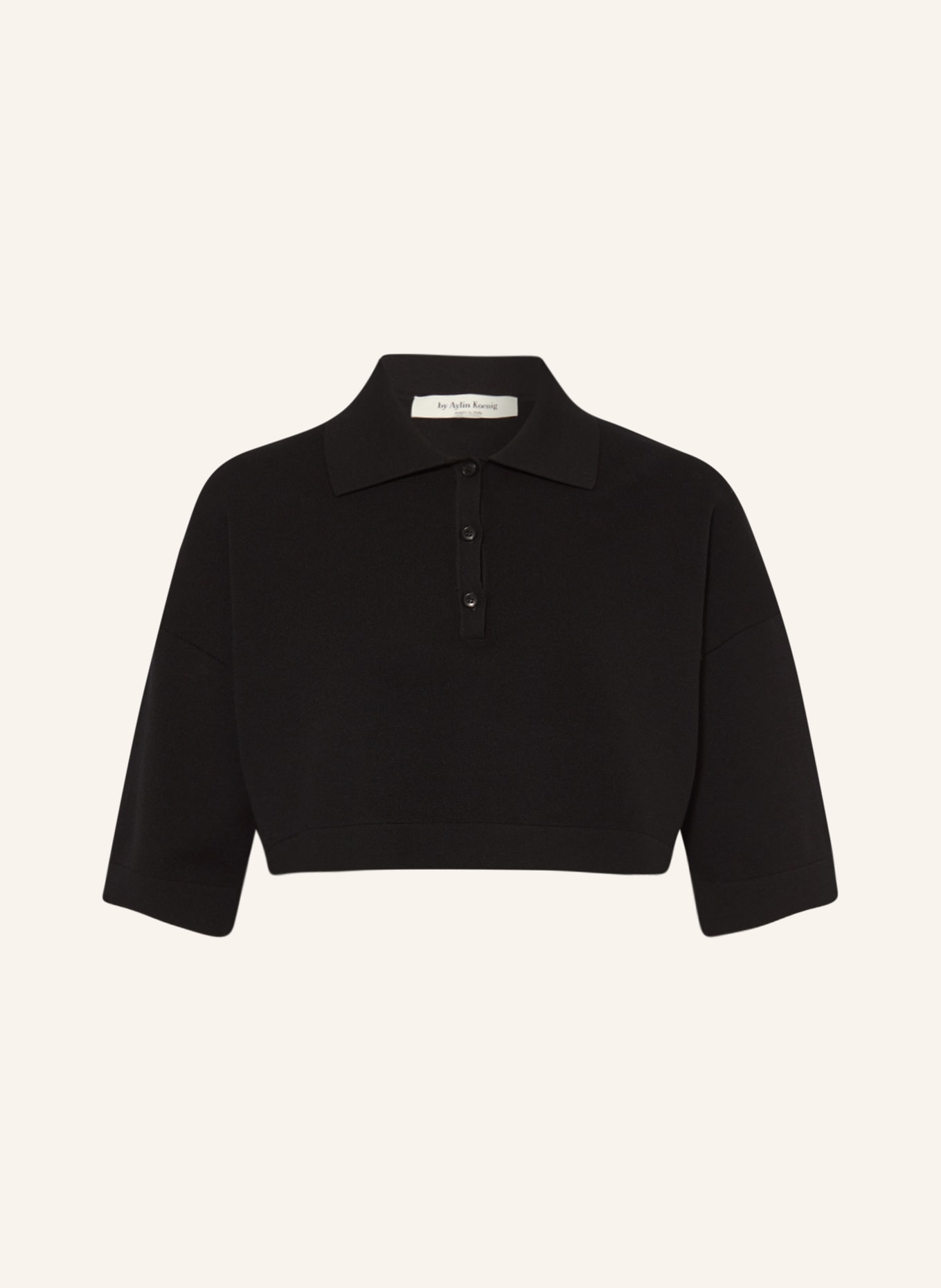 by Aylin Koenig Knitted polo shirt JANICE, Color: BLACK (Image 1)