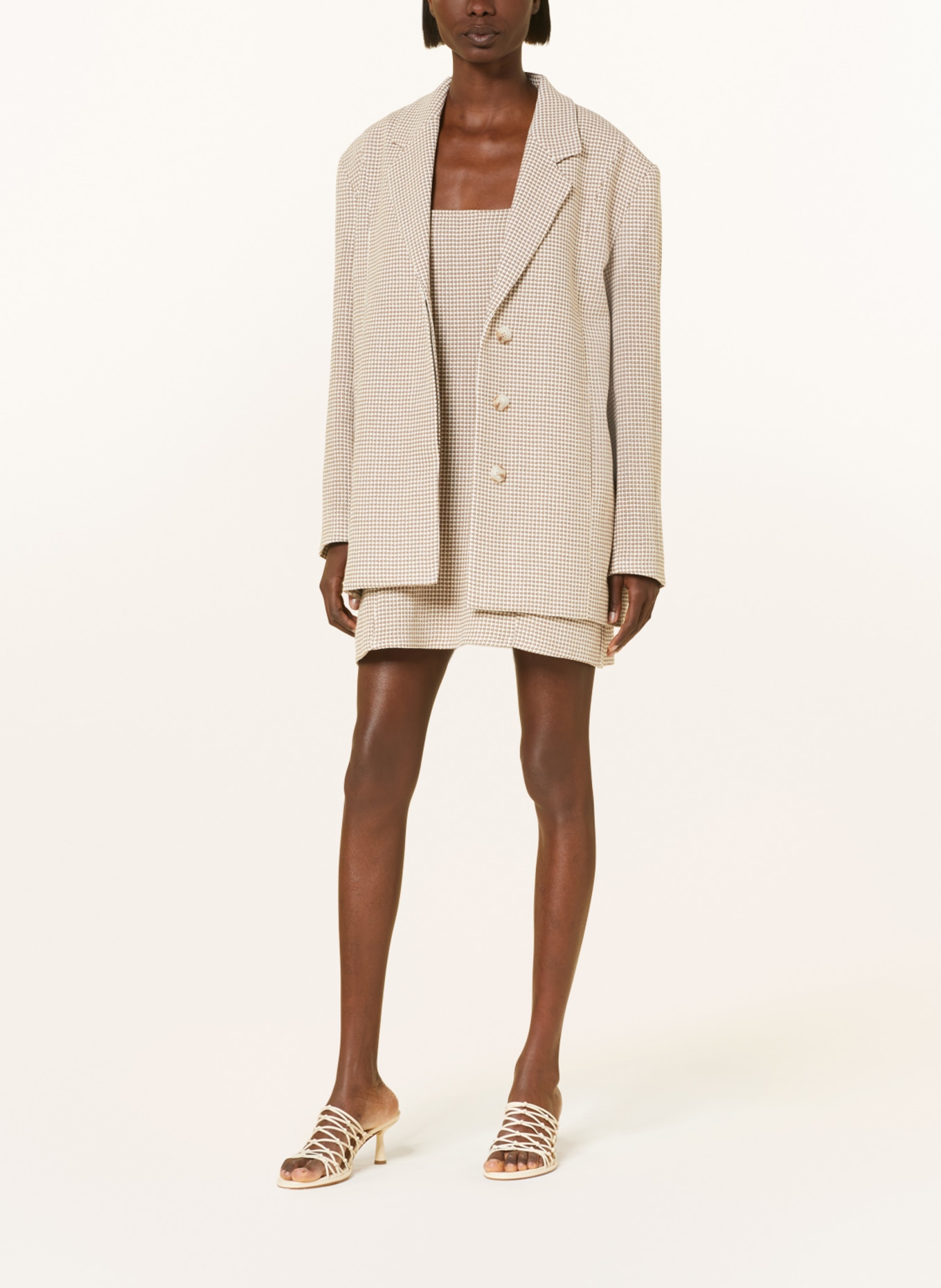 by Aylin Koenig Tweed dress CLAIRE with linen, Color: CREAM/ BROWN/ LIGHT GRAY (Image 2)