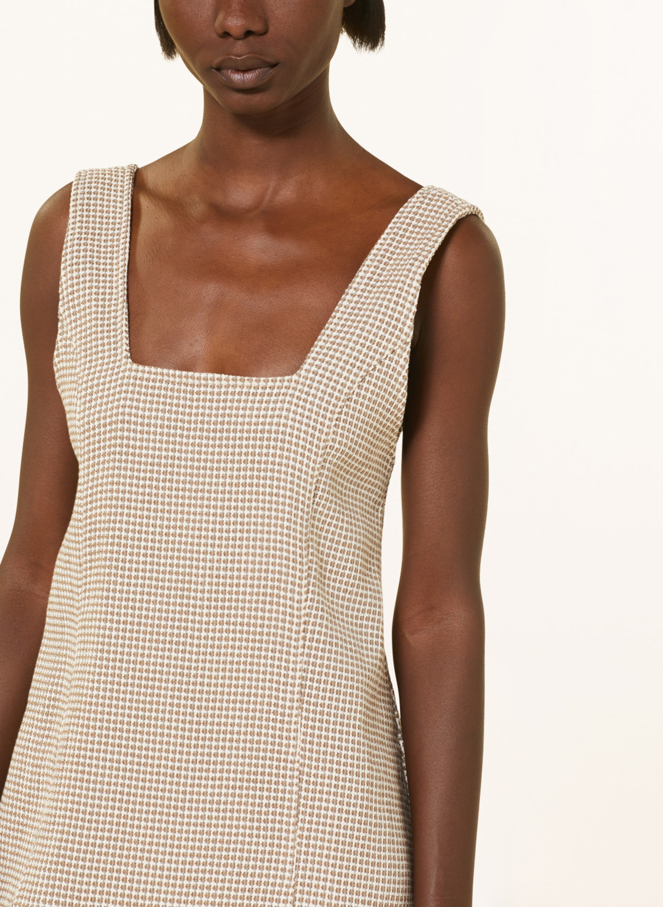 by Aylin Koenig Tweed dress CLAIRE with linen, Color: CREAM/ BROWN/ LIGHT GRAY (Image 4)