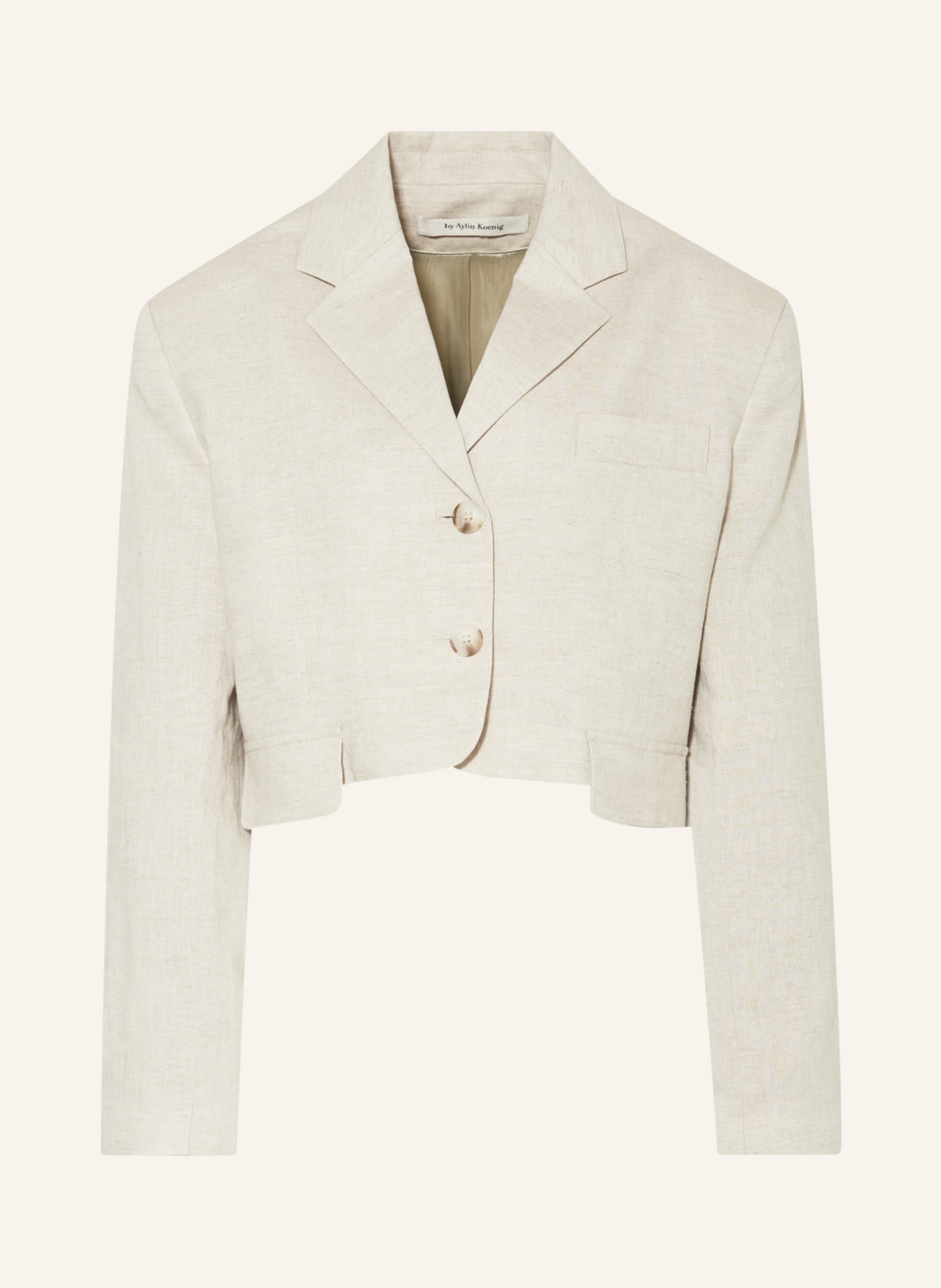 by Aylin Koenig Cropped blazer MARLENE with linen, Color: ECRU (Image 1)