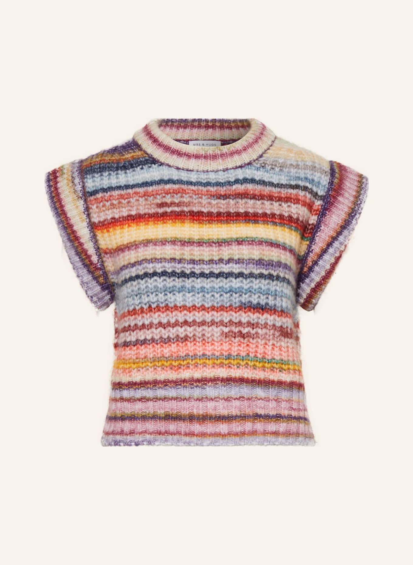 MRS & HUGS Sweater vest, Color: DARK PURPLE/ LIGHT PURPLE/ SALMON (Image 1)