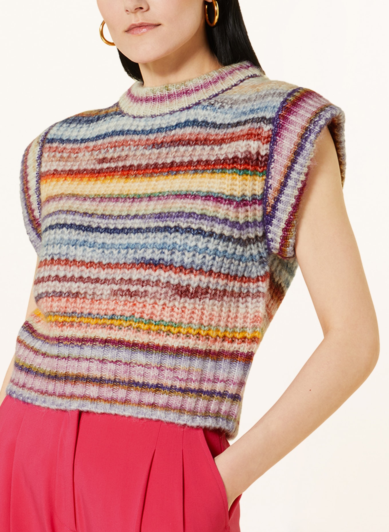 MRS & HUGS Sweater vest, Color: DARK PURPLE/ LIGHT PURPLE/ SALMON (Image 4)