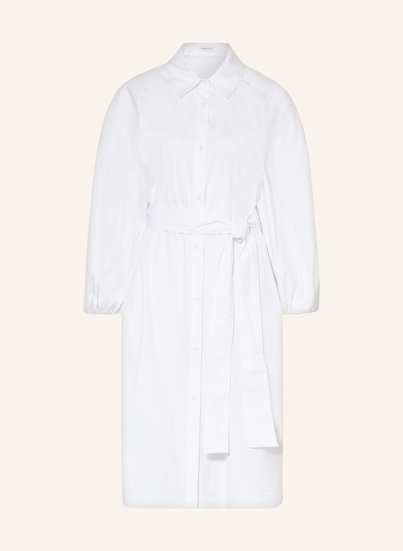 MRS & HUGS Shirt dress with 3/4 sleeves, Color: WHITE (Image 1)