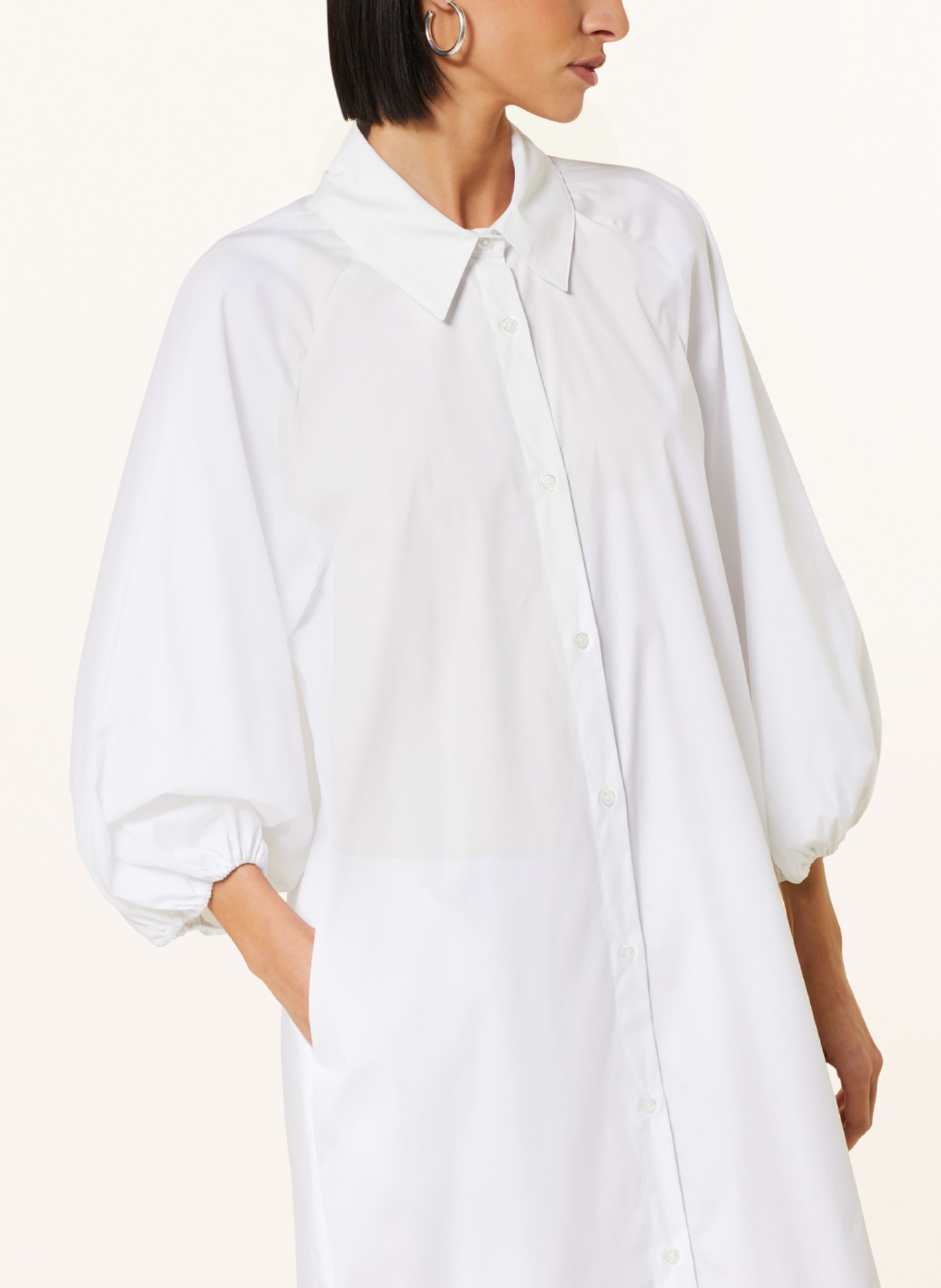 MRS & HUGS Shirt dress with 3/4 sleeves, Color: WHITE (Image 4)