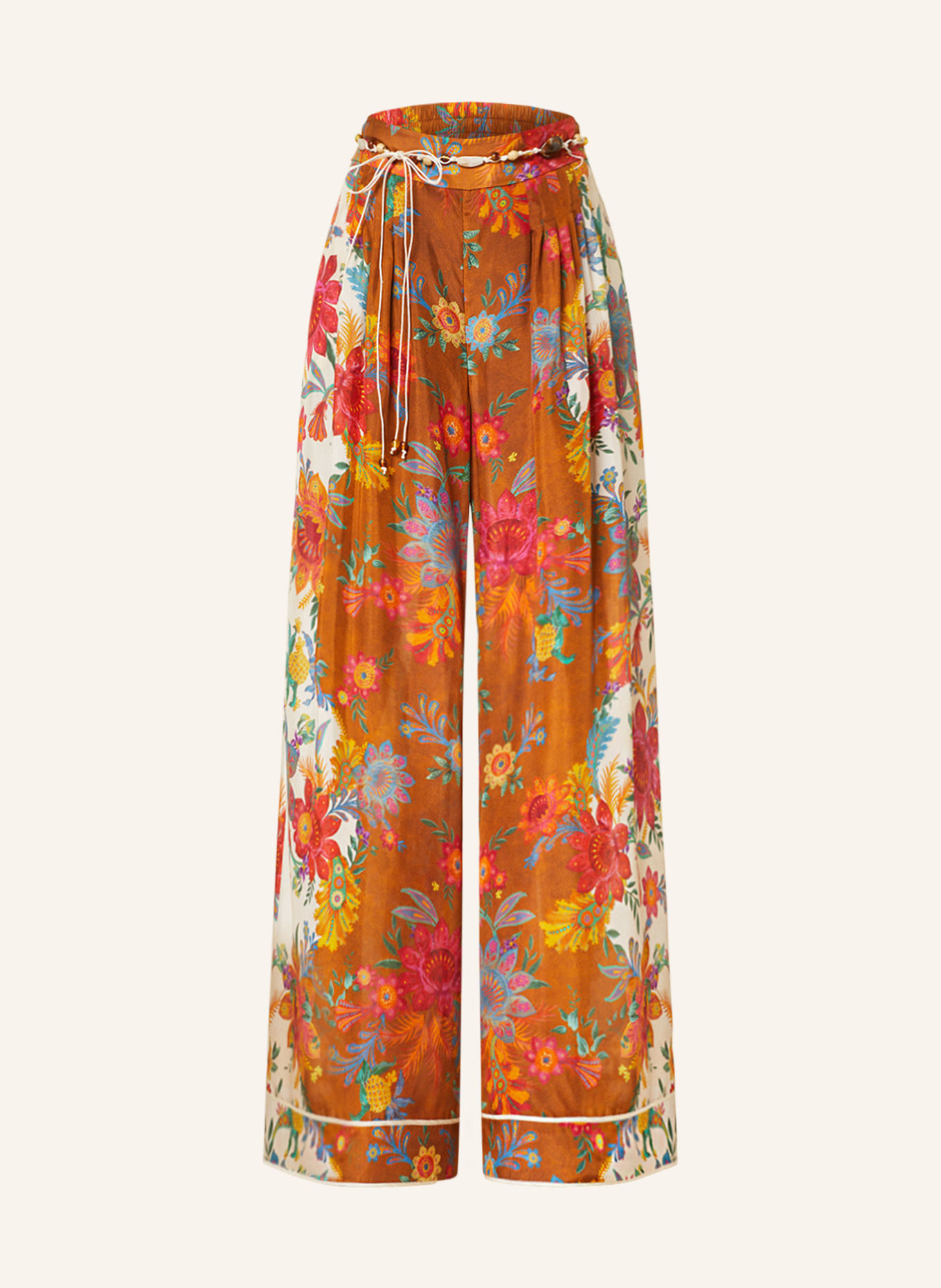ZIMMERMANN Silk pants GINGER, Color: BROWN/ RED/ DARK YELLOW (Image 1)
