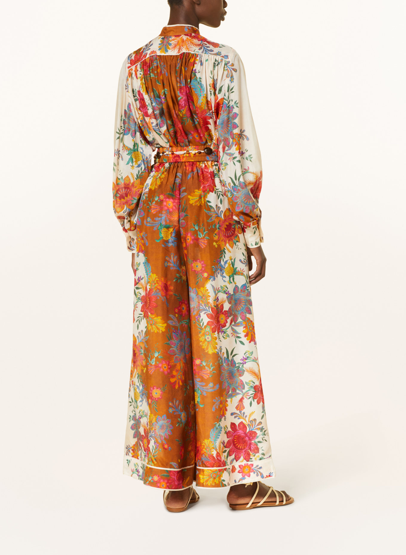 ZIMMERMANN Silk pants GINGER, Color: BROWN/ RED/ DARK YELLOW (Image 3)