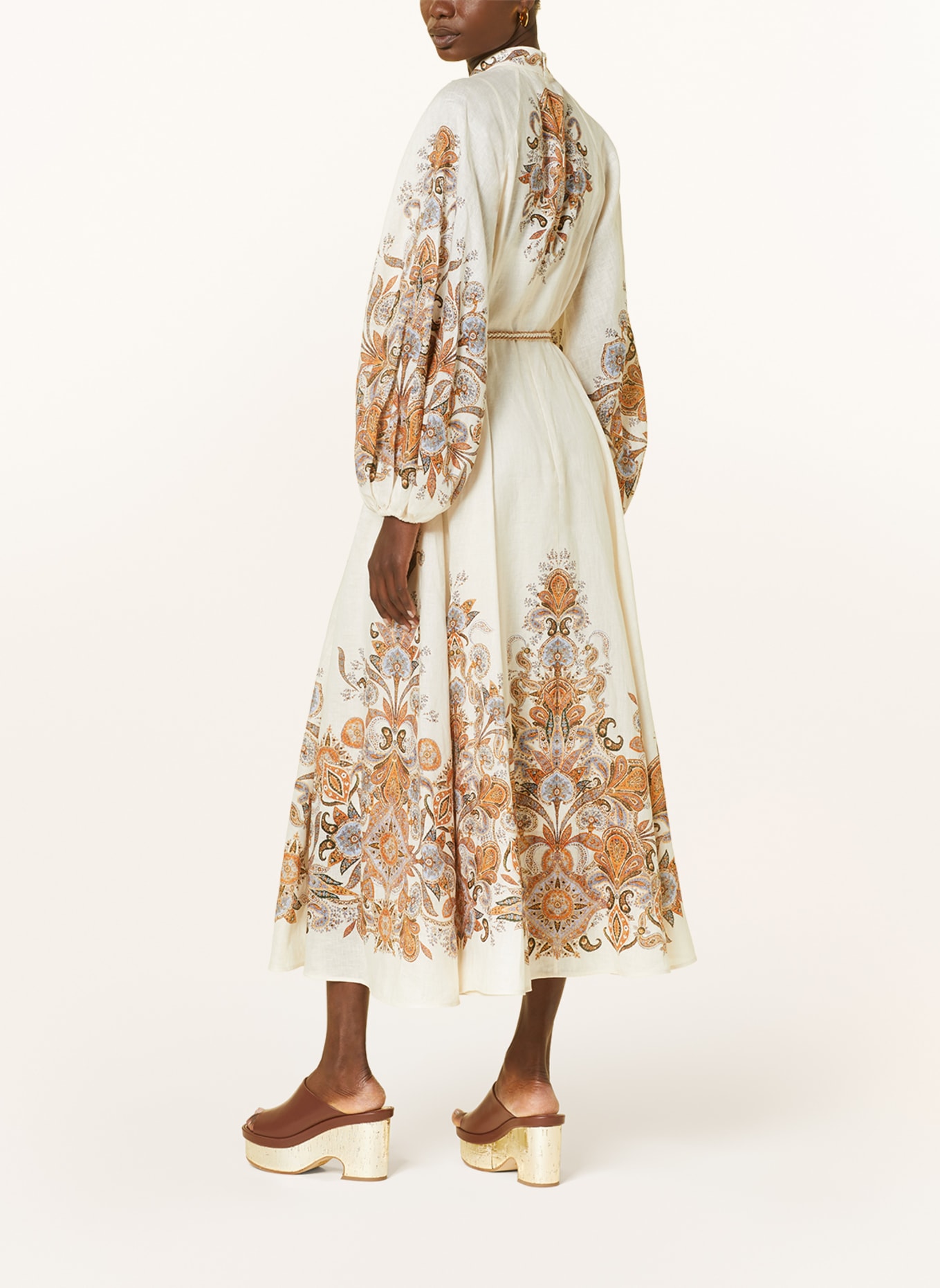 ZIMMERMANN Shirt dress DEVI in linen, Color: ECRU/ COGNAC/ BROWN (Image 3)