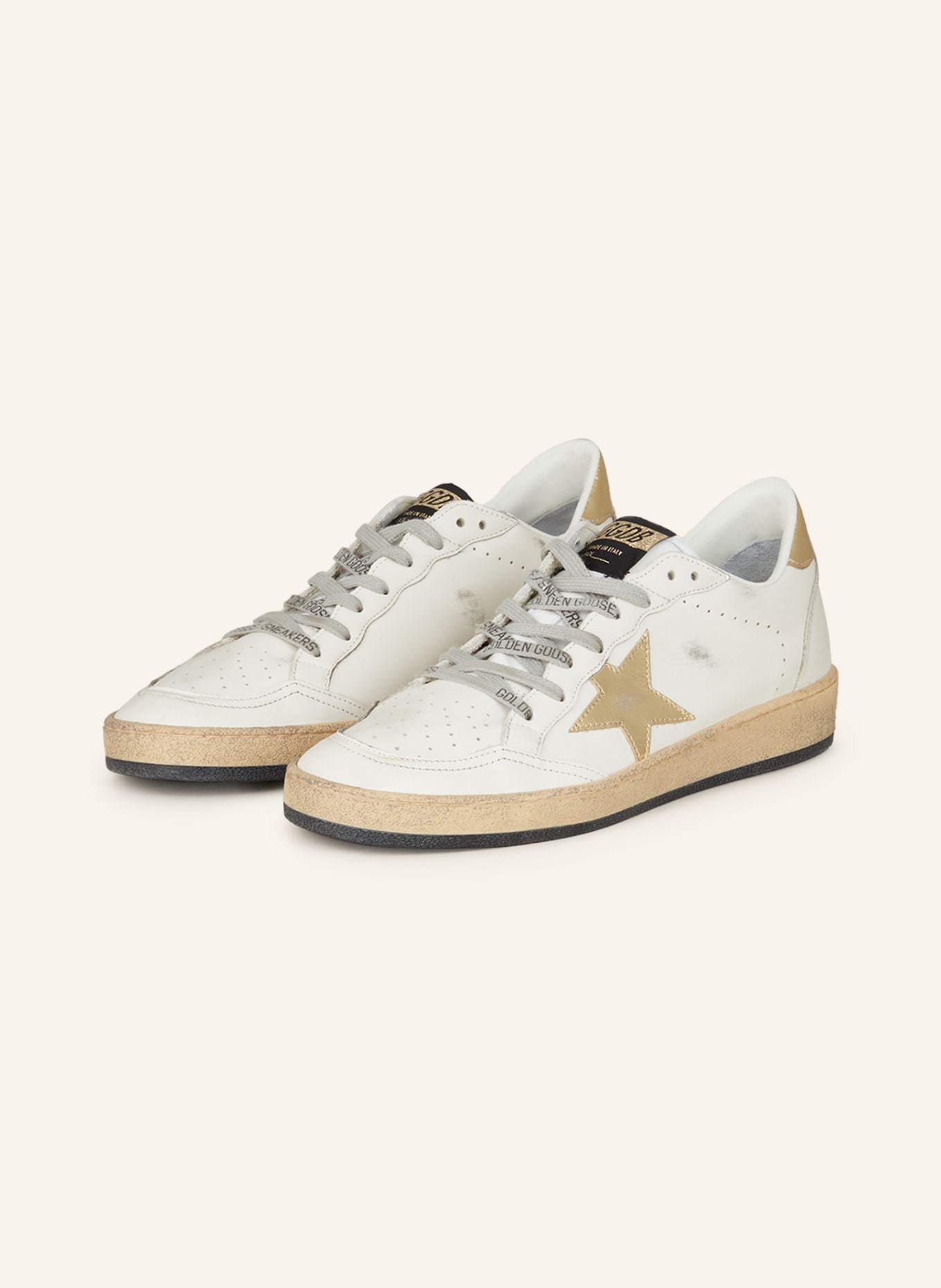 GOLDEN GOOSE Sneakers BALL STAR, Color: CREAM/ GOLD (Image 1)
