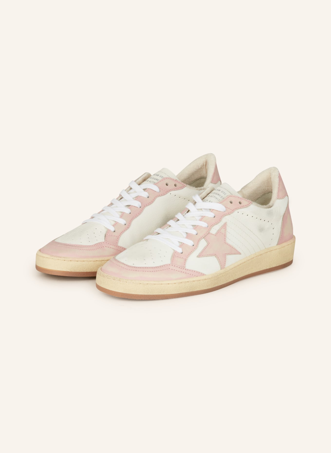 GOLDEN GOOSE Sneakers BALL STAR, Color: PINK/ WHITE (Image 1)